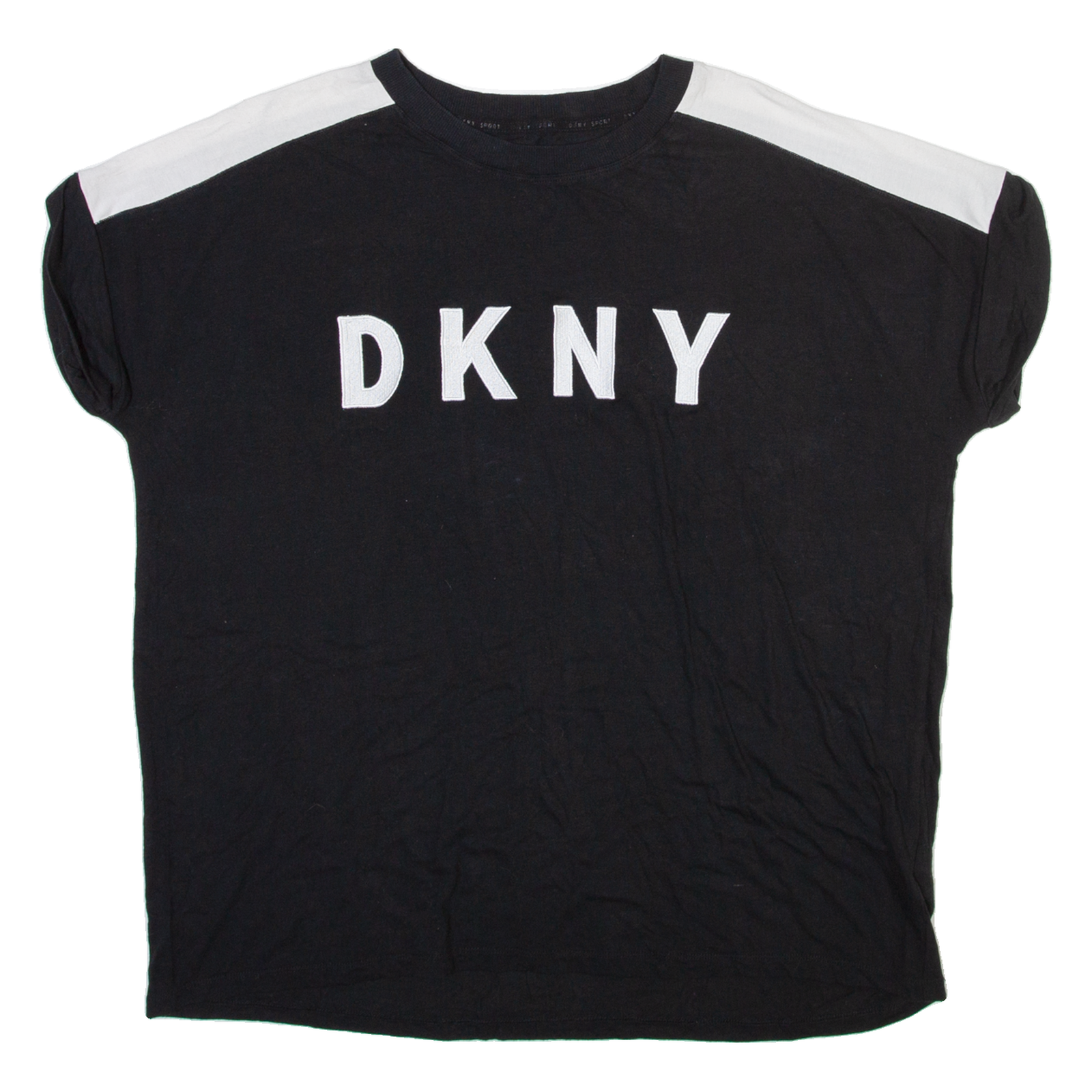DKNY Womens T-Shirt Black Crew Neck M Refurbished - N/A refurbished available on Cerqular