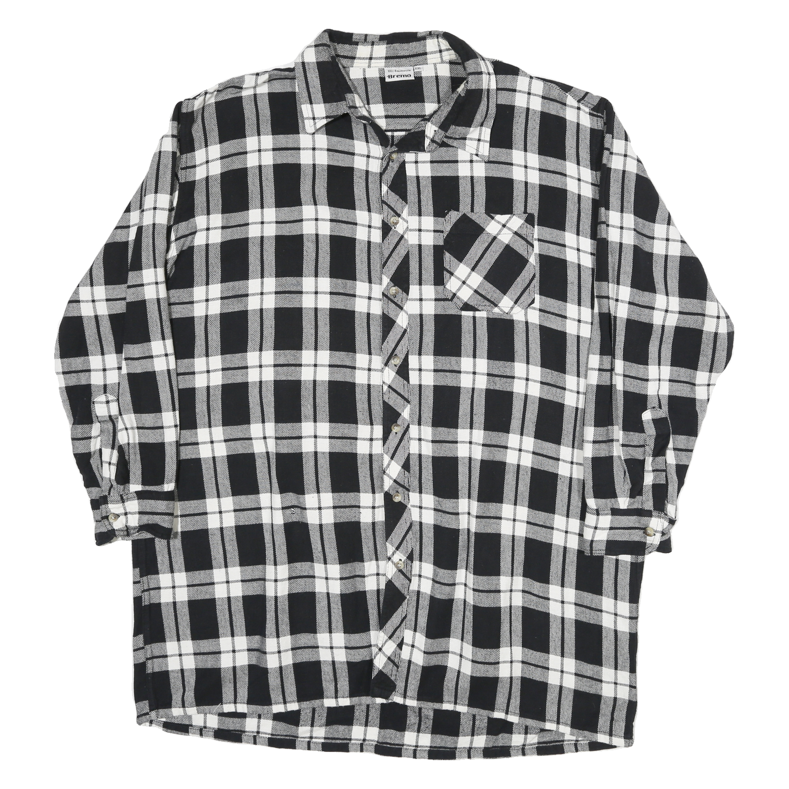 Buy BREMO Mens Black & White Check Shirt 2XL Cotton Blend Long Sleeve Button Refurbished - $20.79 BREMO Mens Black & White Check Shirt 2XL Cotton Blend Long Sleeve Button Refurbished - N/A refurbished available on Cerqular