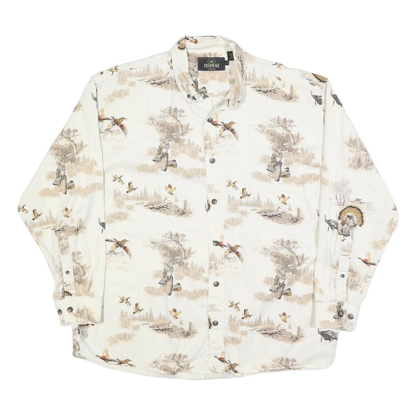 Buy RED HEAD Mens White Beige Hunting Print Shirt L Cotton Blend Long Sleeve Casual Refurbished - $28.59 RED HEAD Mens White Beige Hunting Print Shirt L Cotton Blend Long Sleeve Casual Refurbished - N/A refurbished available on Cerqular
