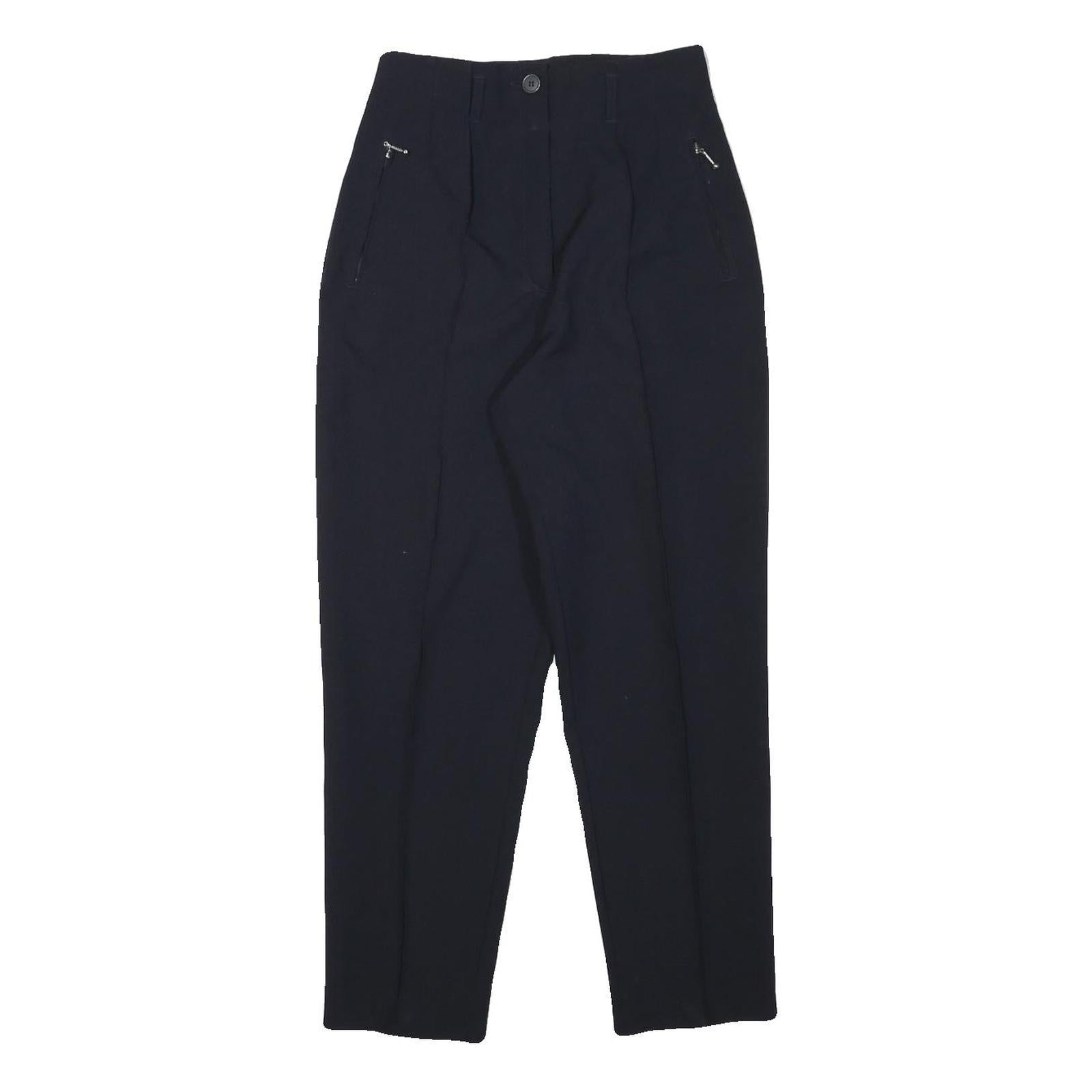 CITY LIFE Womens Polyester Blend Navy Relaxed Tapered Trousers W25 L25 Zip Refurbished - N/A refurbished available on Cerqular