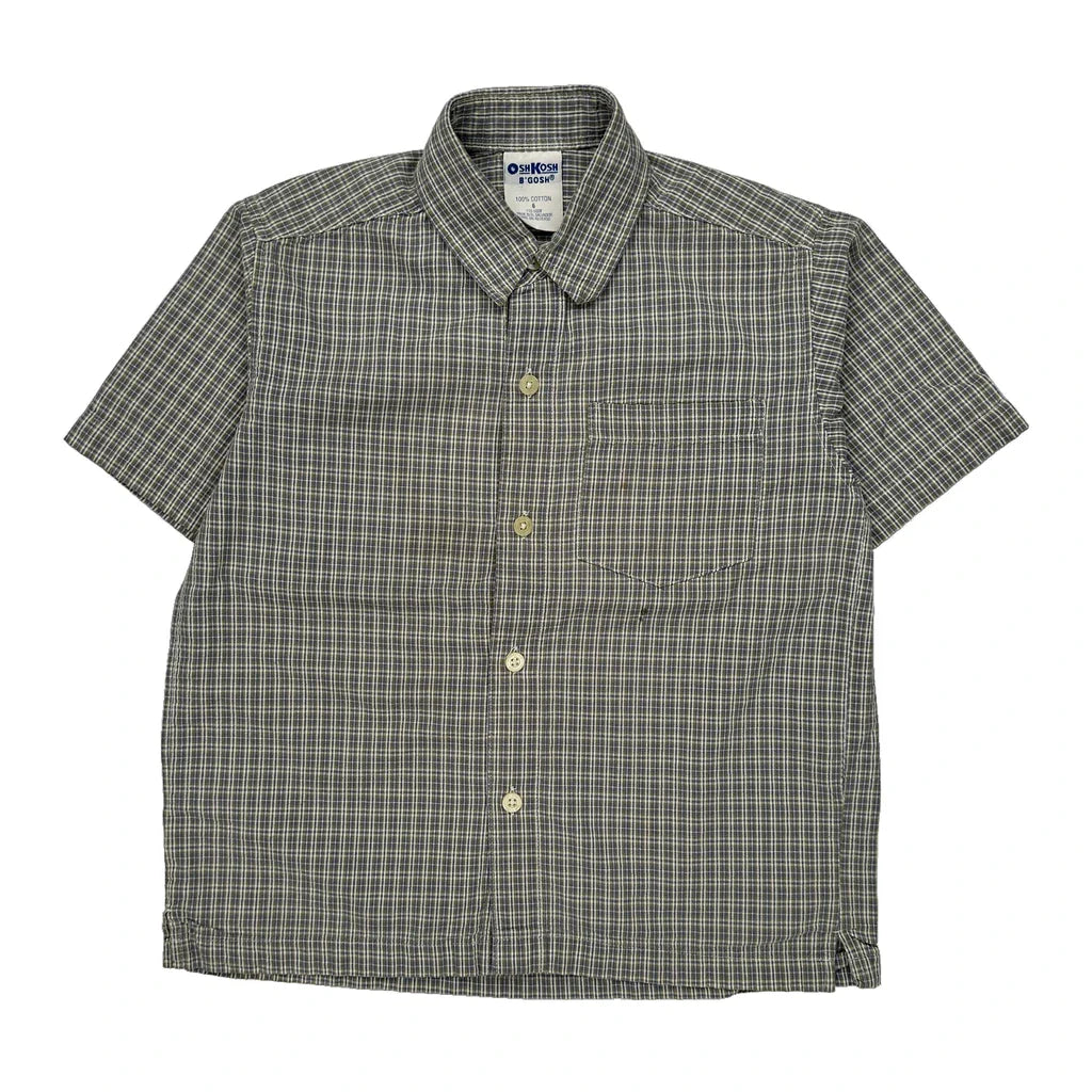 Buy Age 6 Oshkosh Checked Short Sleeve Shirt - Small Grey Cotton Refurbished - $12.18 Age 6 Oshkosh Checked Short Sleeve Shirt - Small Grey Cotton Refurbished - Thrifted (note: this is a term often used to describe second- refurbished available on Cerqular