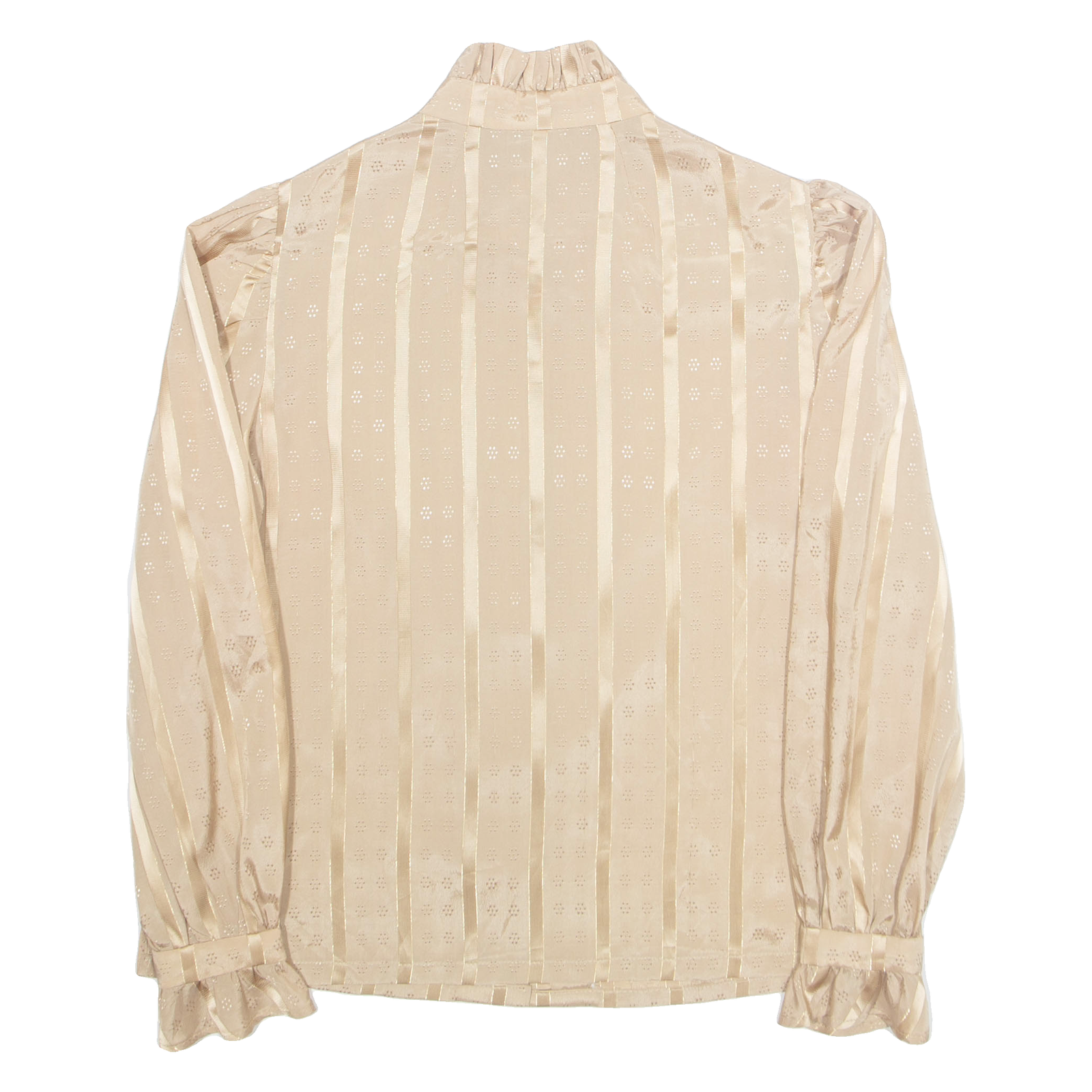 Womens Printed Blouse Brown High Neck Long Sleeve Striped M Refurbished - N/A refurbished available on Cerqular