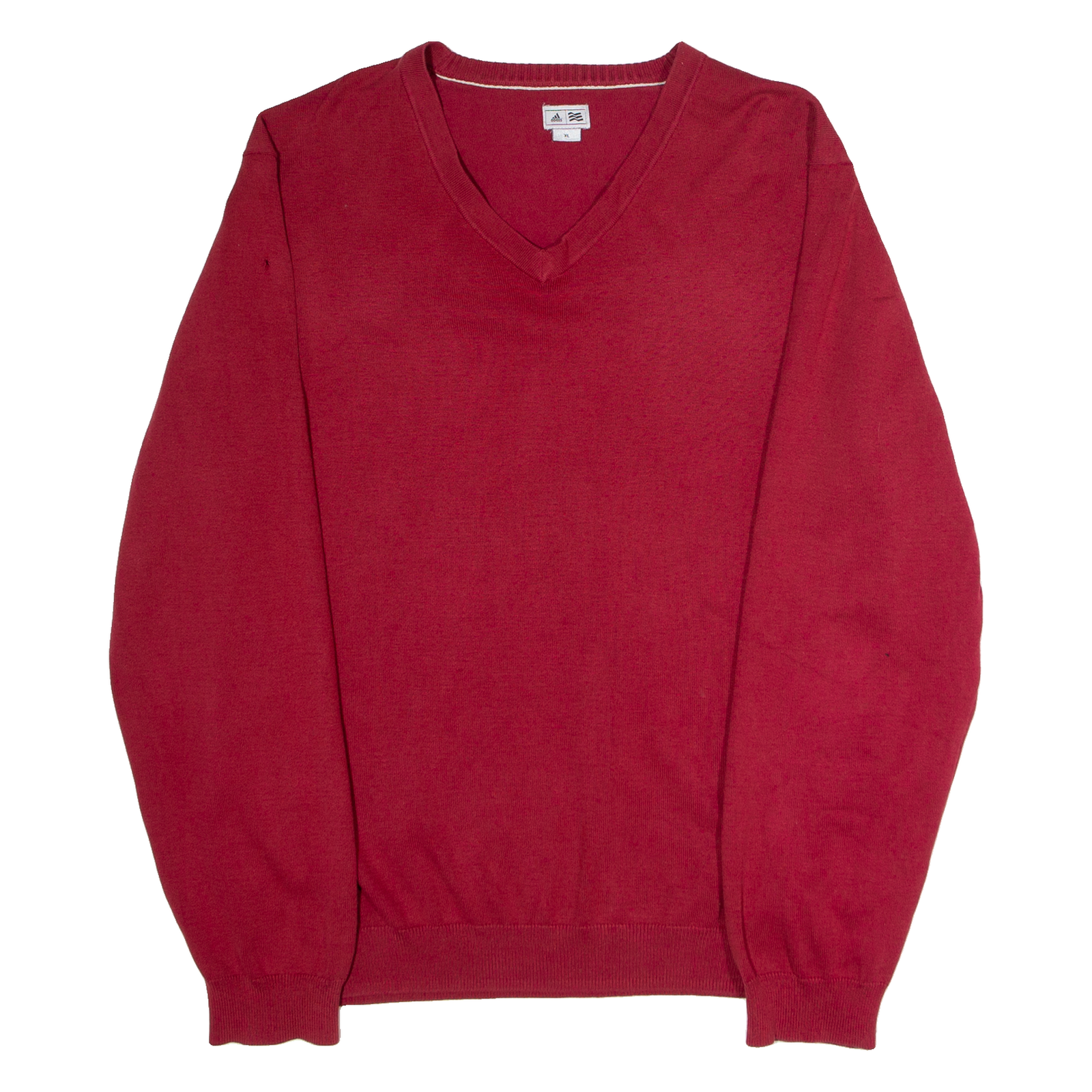 ADIDAS Mens Jumper Red V-Neck Tight Knit XL Refurbished - N/A refurbished available on Cerqular