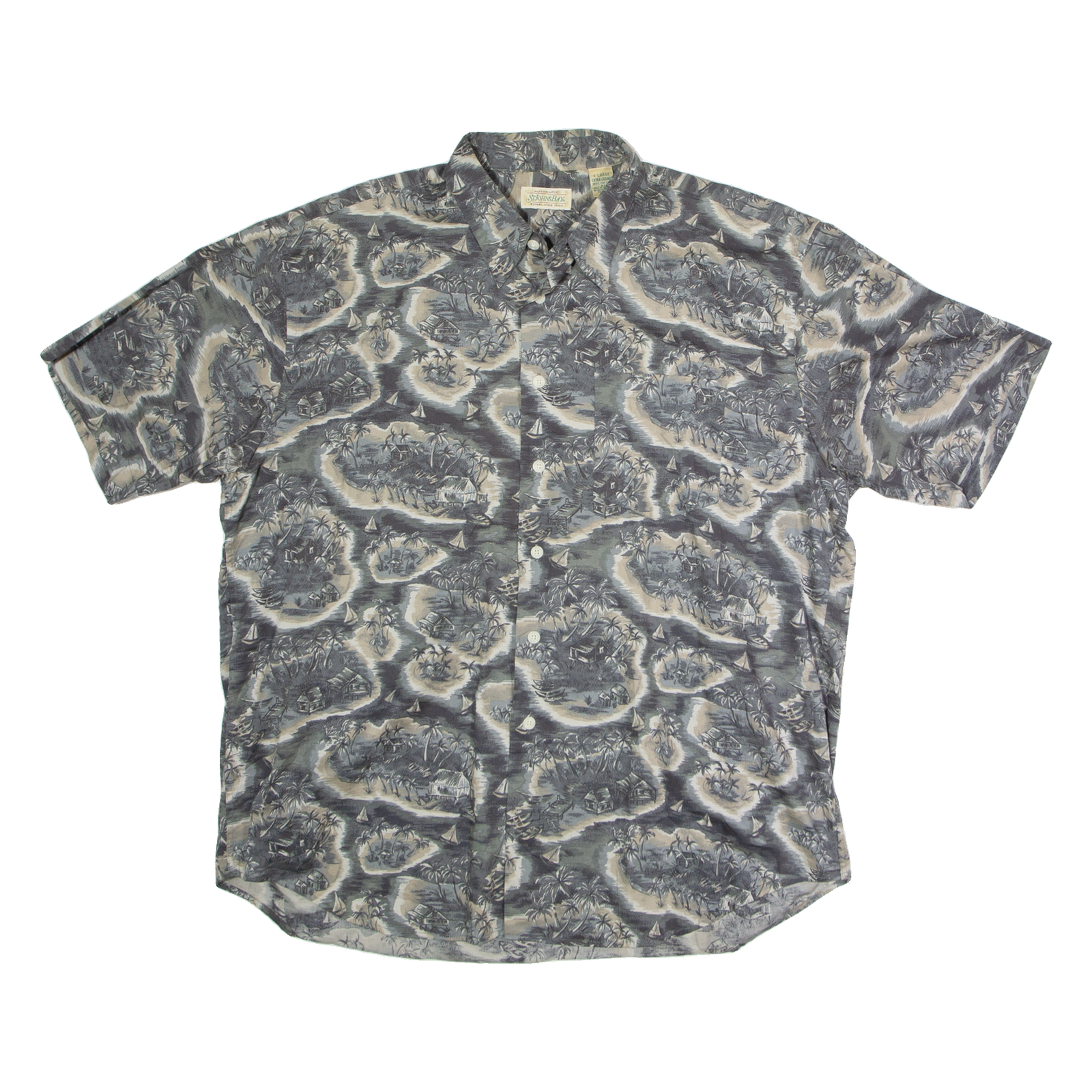 ST JOHN'S BAY Mens Shirt Grey Crazy Pattern XL Refurbished - N/A refurbished available on Cerqular
