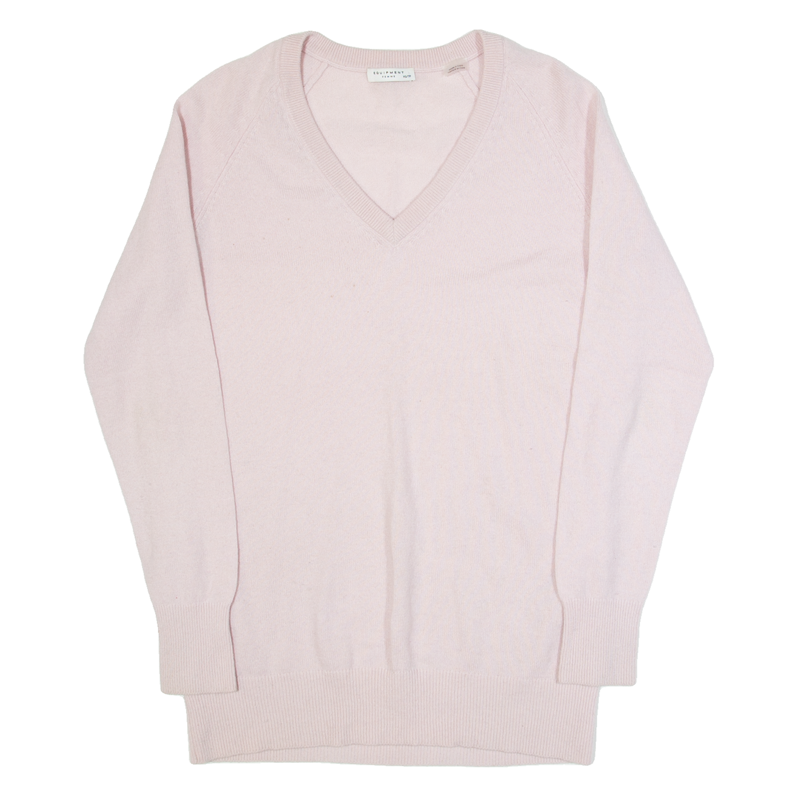 EQUIPMENT Womens Jumper Pink V-Neck Tight Knit XS Refurbished - N/A refurbished available on Cerqular