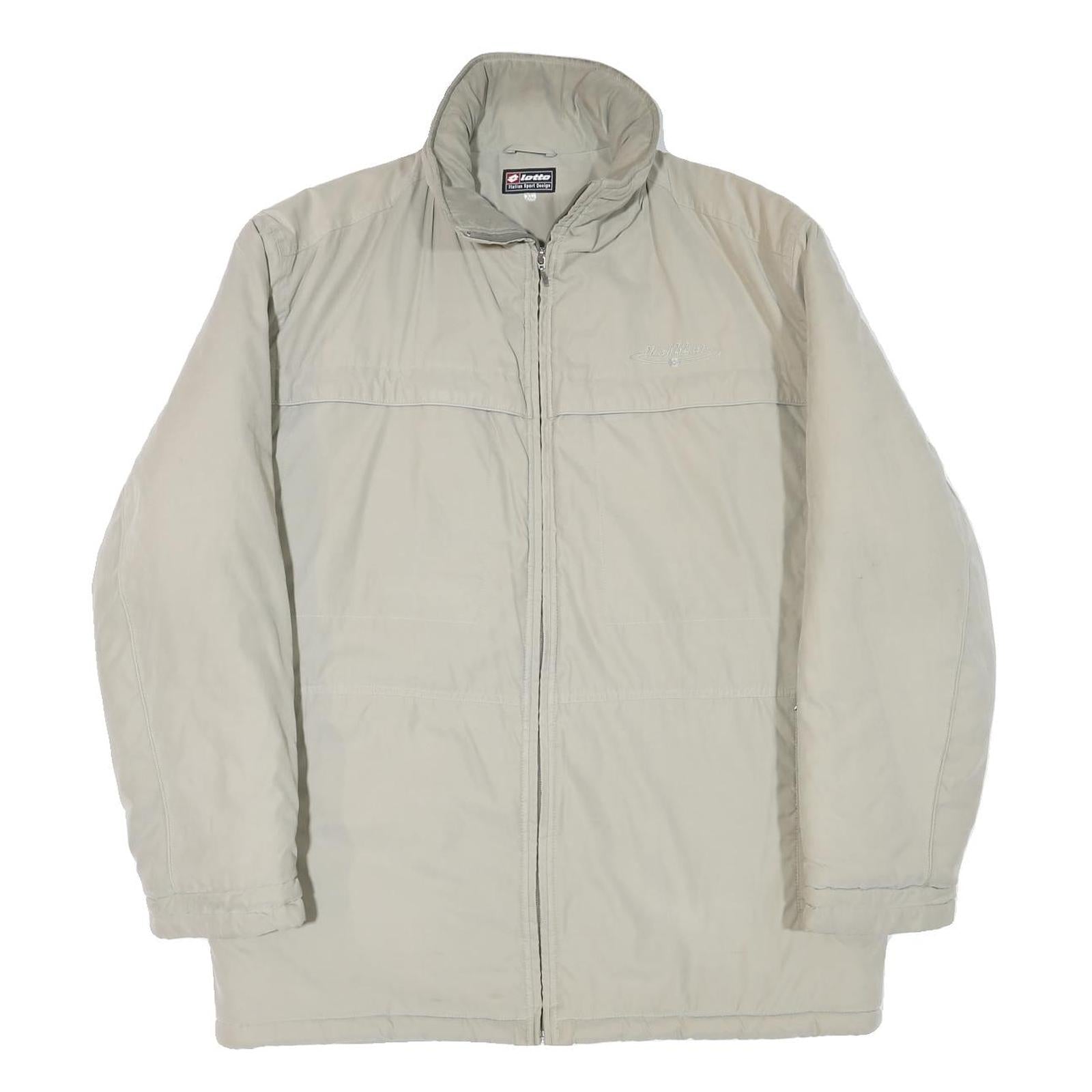 LOTTO Mens Beige Polyester Blend Zip Jacket XL Plain Lightweight Sports Refurbished - N/A refurbished available on Cerqular