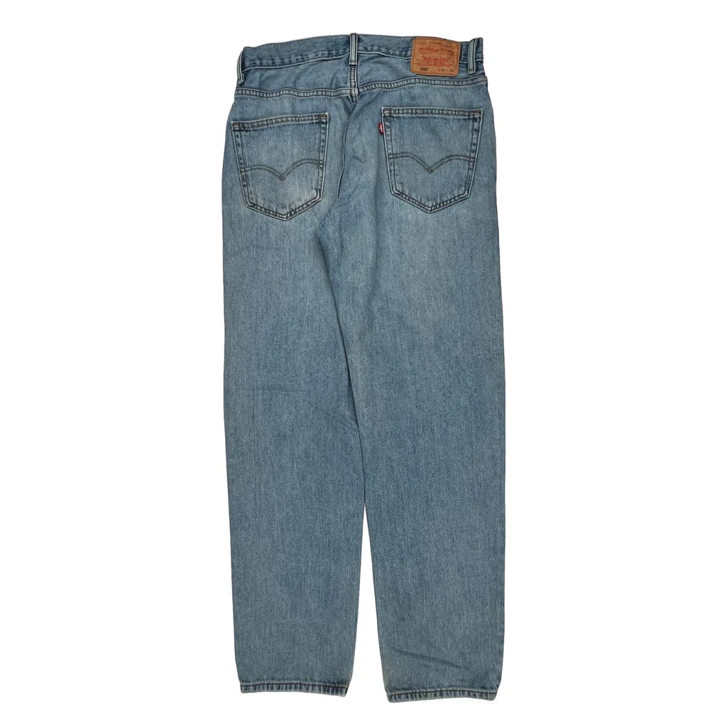 Levis 550 Jeans - 33W 34L Light Wash Cotton Refurbished - Thrifted (note: this is a term often used to describe second- refurbished available on Cerqular