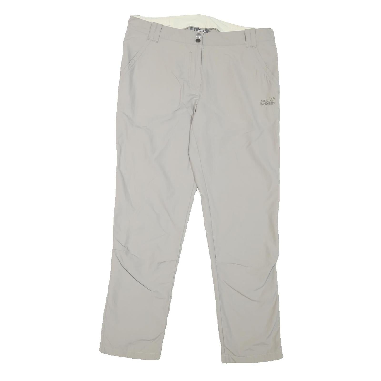 JACK WOLFSKIN Womens Beige Regular Fit Straight Leg Trousers W34 L29 Outdoor Zip Refurbished - N/A refurbished available on Cerqular