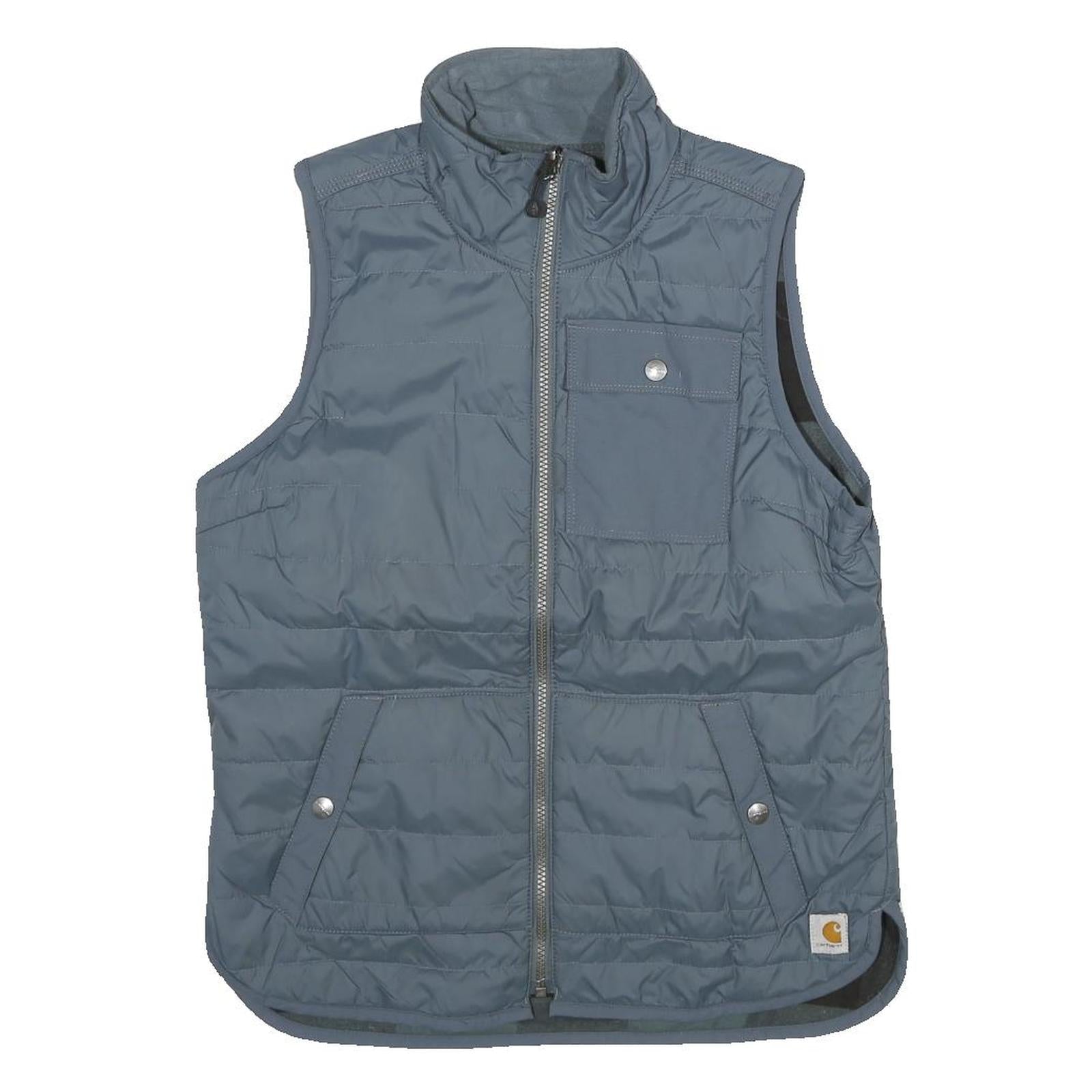 CARHARTT Womens Grey & Black Reversible Quilted Gilet Jacket M Polyester Zip Refurbished - N/A refurbished available on Cerqular