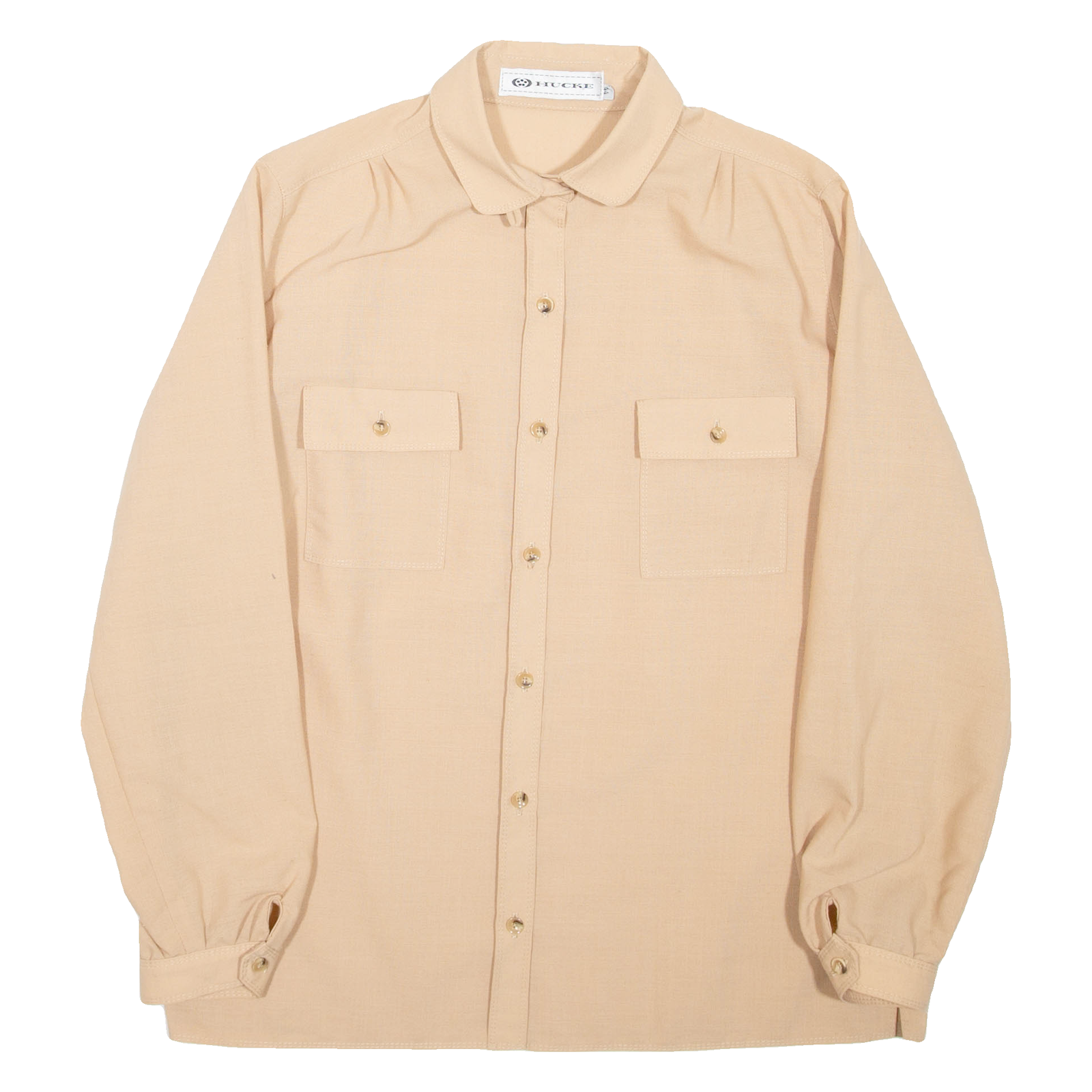 HUCKE Womens Shirt Brown Collared Long Sleeve M Refurbished - N/A refurbished available on Cerqular