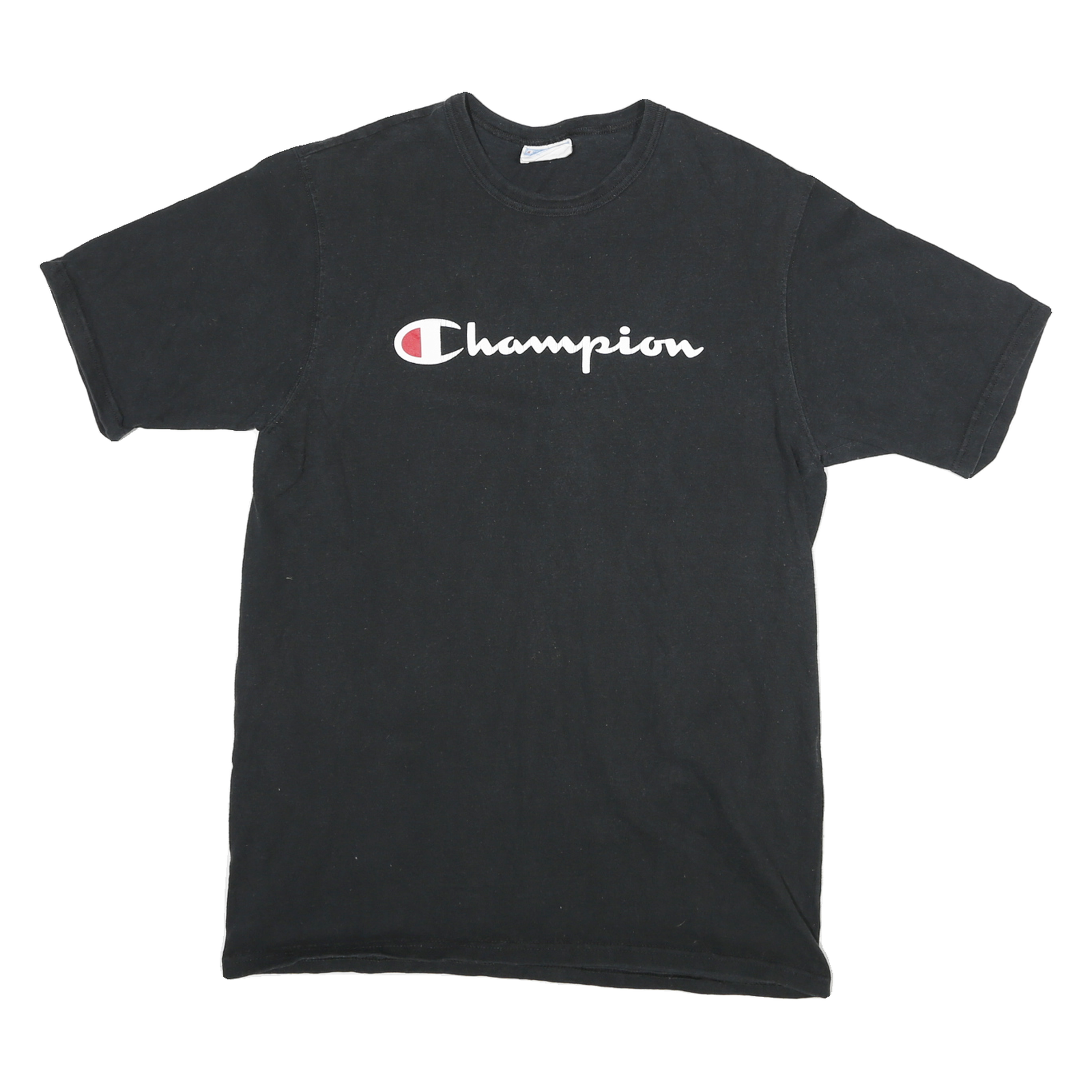 CHAMPION Mens Black Graphic T-Shirt L Short Sleeve Crew Neck Classic Cotton Refurbished - N/A refurbished available on Cerqular