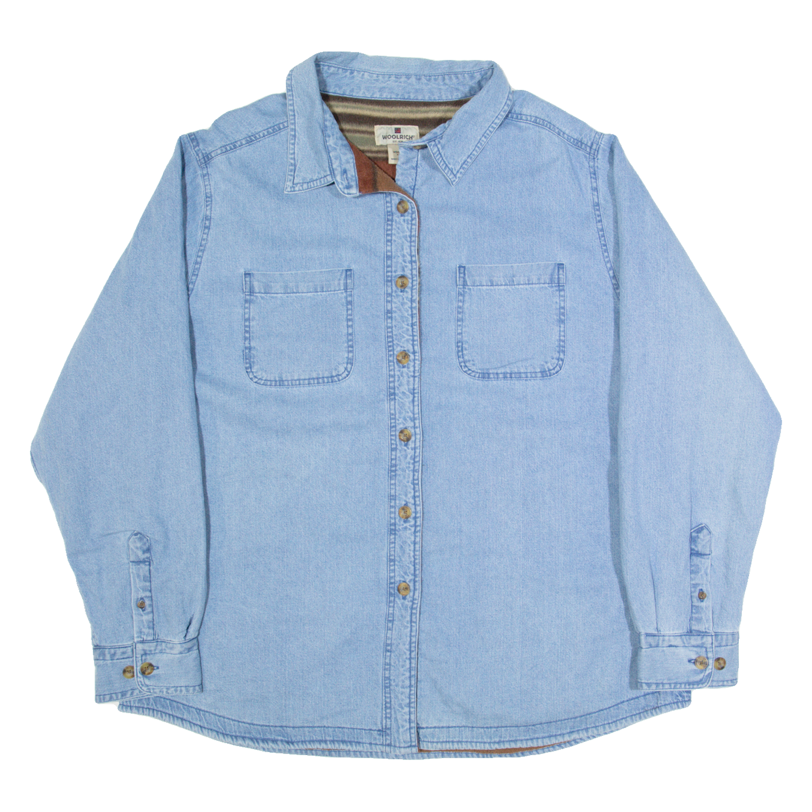 WOOLRICH Fleece Lined Womens Lumberjack Shirt Blue Long Sleeve XL Refurbished - N/A refurbished available on Cerqular