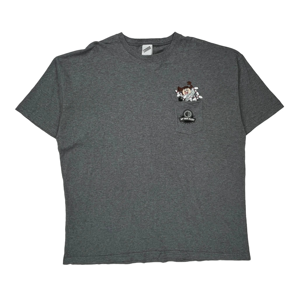 Looney Tunes Warner Bros Cartoon T-Shirt - 3XL Grey Cotton Refurbished - Thrifted (note: this is a term often used to describe second- refurbished available on Cerqular