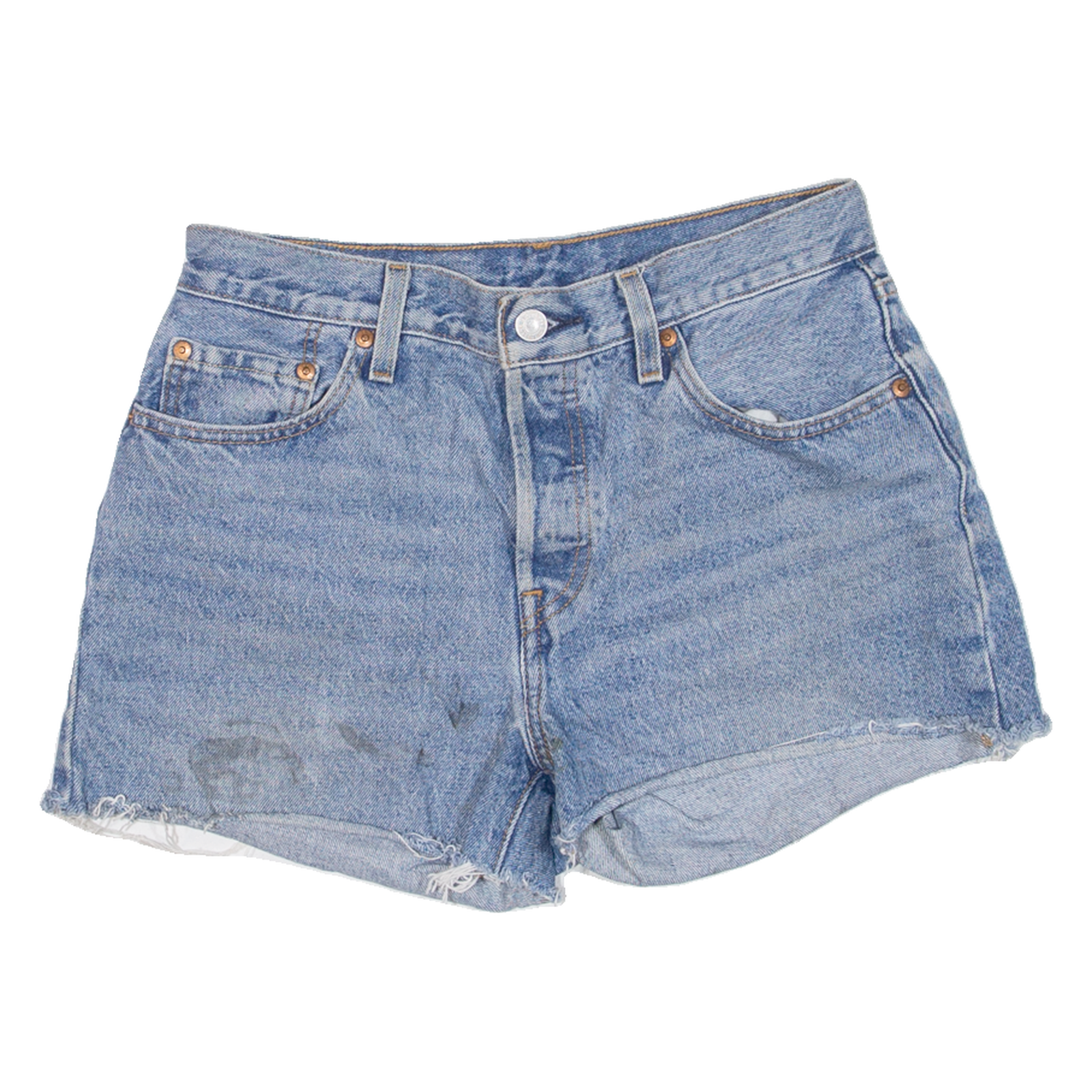 LEVI'S Womens Denim Shorts Blue S W27 Refurbished - N/A refurbished available on Cerqular