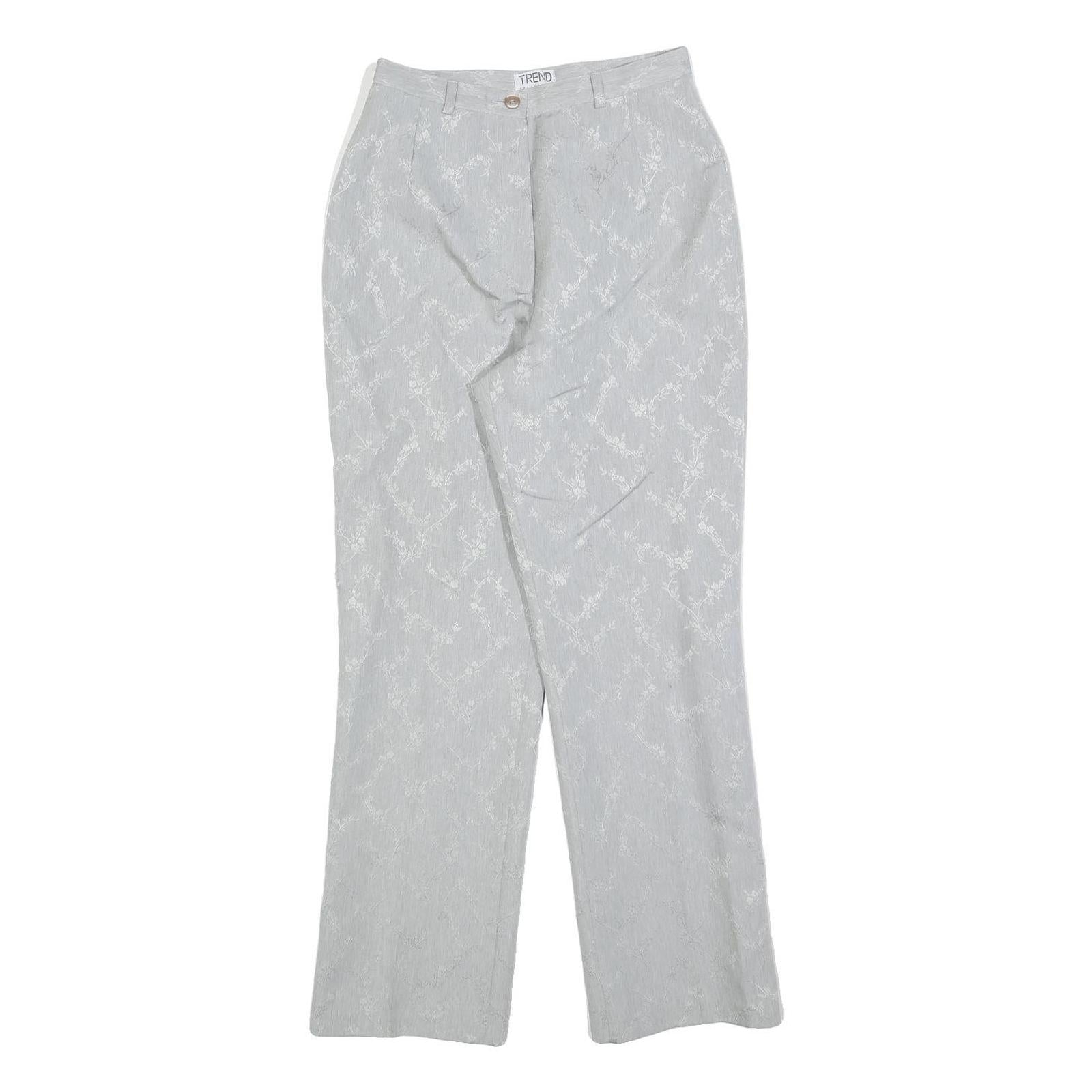 TREND Womens Polyester Blend Grey Regular Fit Straight Leg Trousers W25 L28 Refurbished - N/A refurbished available on Cerqular