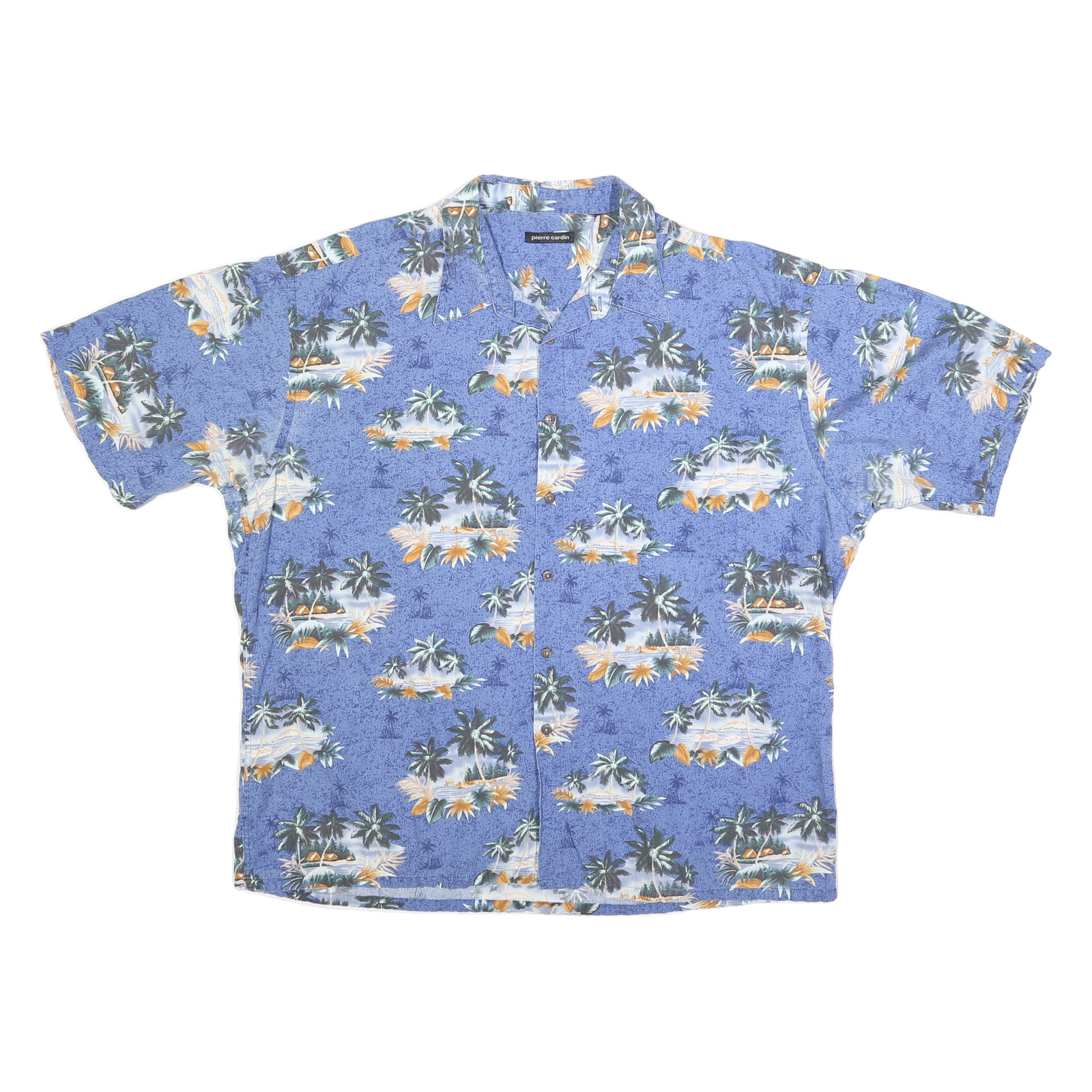 PIERRE CARDIN Mens Blue Hawaiian Shirt 2XL Tropical Print Casual Summer Refurbished - N/A refurbished available on Cerqular
