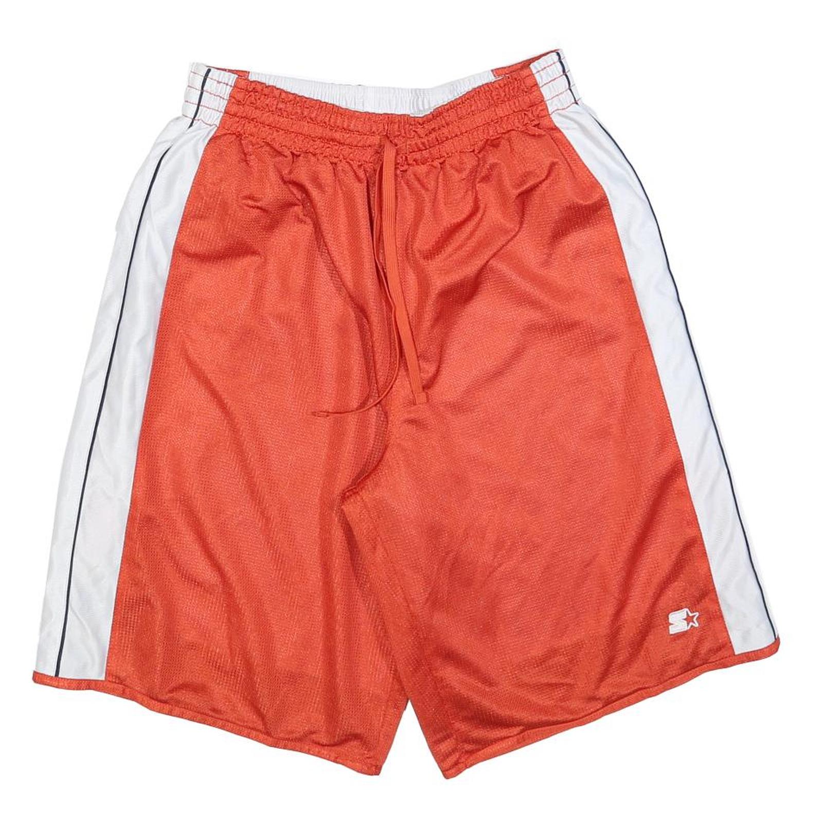 STARTER Mens Shorts Orange & White Casual M W28 Sportswear Drawstring Refurbished - N/A refurbished available on Cerqular