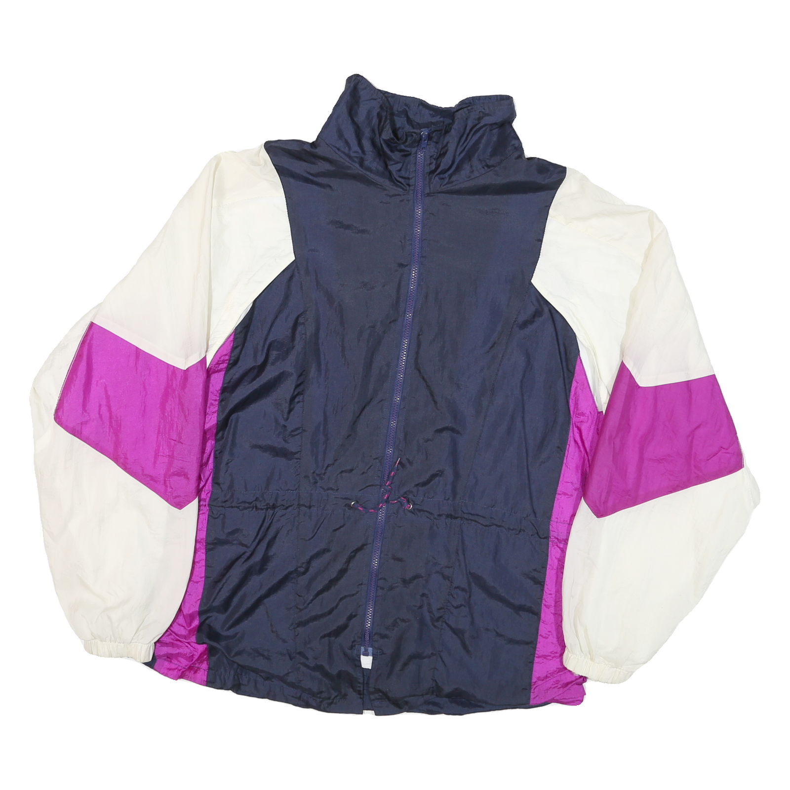 PRO SPIRIT Womens Navy & Purple & Cream Nylon Zip Jacket XL Windbreaker Sports Refurbished - N/A refurbished available on Cerqular