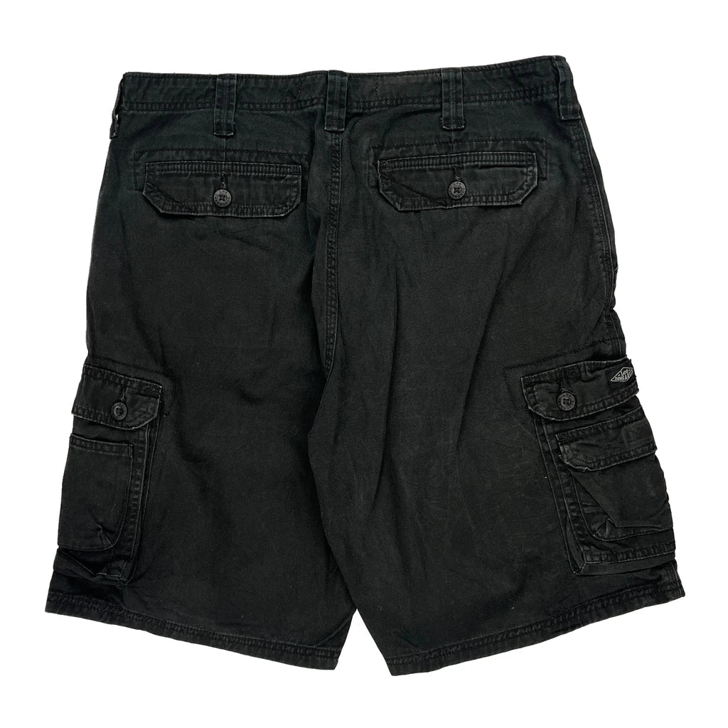 Lee Cargo Shorts - 36W 11L Black Cotton Refurbished - Thrifted (note: this is a term often used to describe second- refurbished available on Cerqular