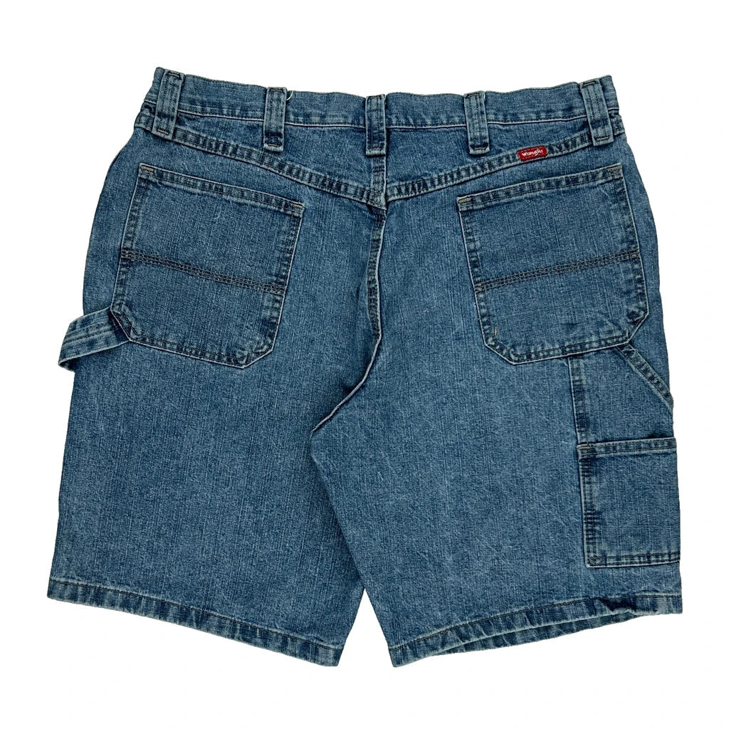 Wrangler Carpenter Shorts - 35W 10L Blue Cotton Refurbished - Thrifted (note: this is a term often used to describe second- refurbished available on Cerqular