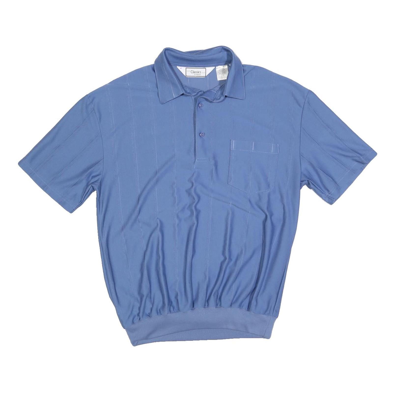 PALMLAND Mens Blue Short Sleeve Plain Polo Shirt L Casual Relaxed Fit Refurbished - N/A refurbished available on Cerqular