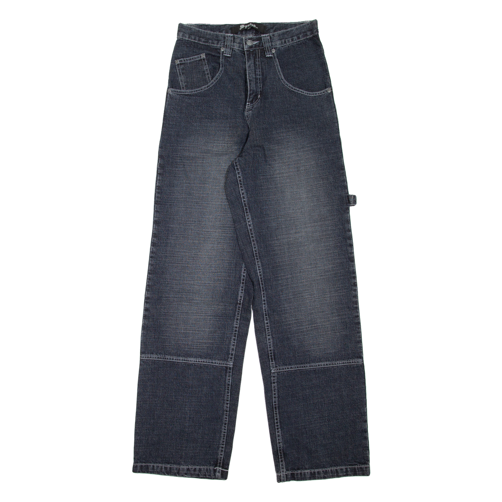 SPOT GANG Carpenter Womens Jeans Blue Loose Straight Stone Wash W26 L31 Refurbished - N/A refurbished available on Cerqular