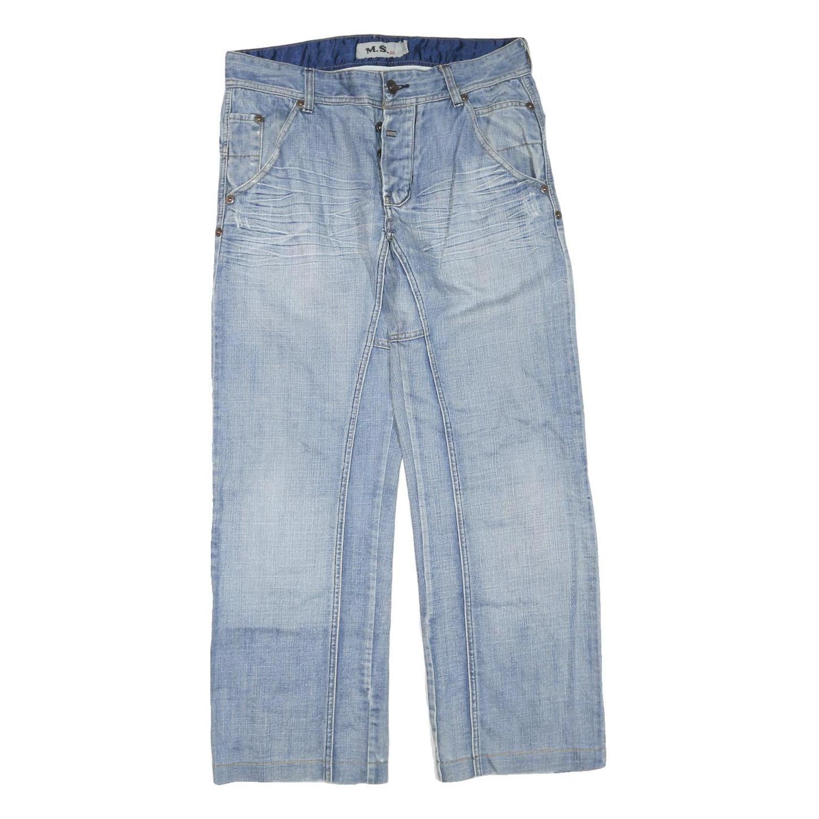 M.S Womens Jeans Blue Regular Cotton Blend Button W34 L30 Light Wash Pockets Refurbished - N/A refurbished available on Cerqular
