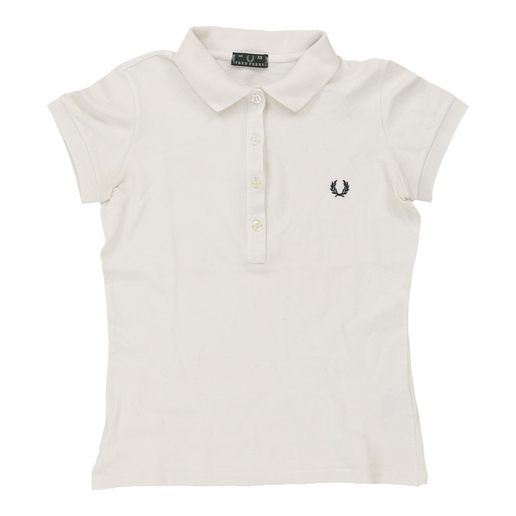 Buy Fred Perry Polo Shirt - XS White Cotton Refurbished - $20.09 Fred Perry Polo Shirt - XS White Cotton Refurbished - Thrifted (note: this is a term often used to describe second- refurbished available on Cerqular