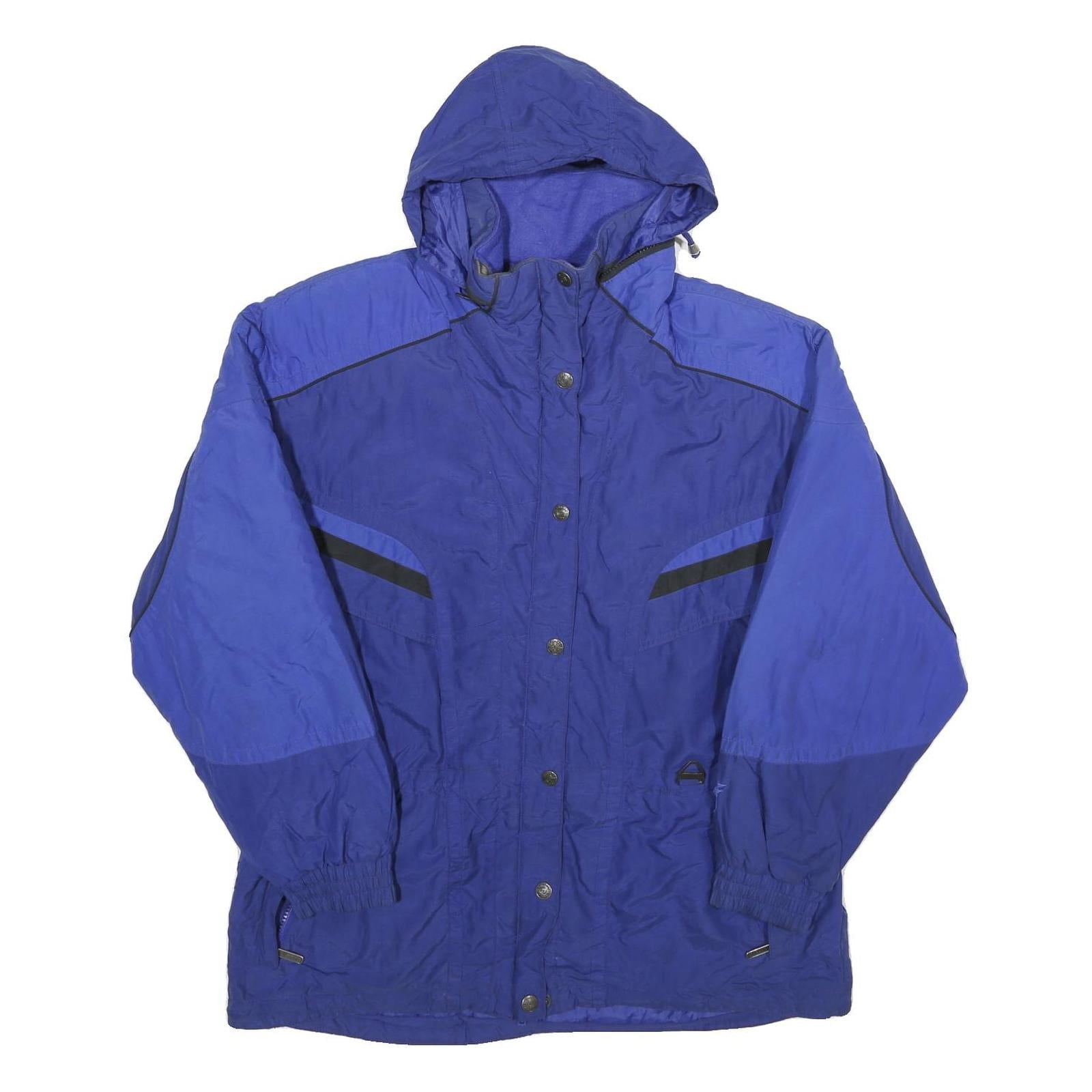TYROLIA Womens Blue Nylon Outdoor Jacket L Zip Hooded Classic Fit Refurbished - N/A refurbished available on Cerqular