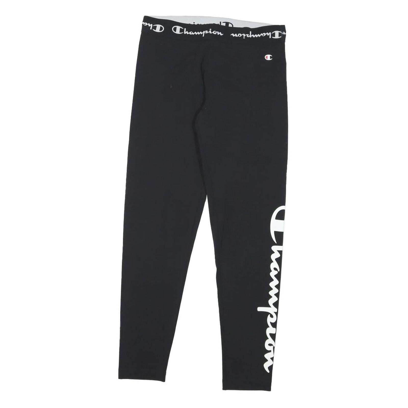 CHAMPION Womens Joggers Black Stretch Slim Skinny S W27 L26 Logo Print Refurbished - N/A refurbished available on Cerqular