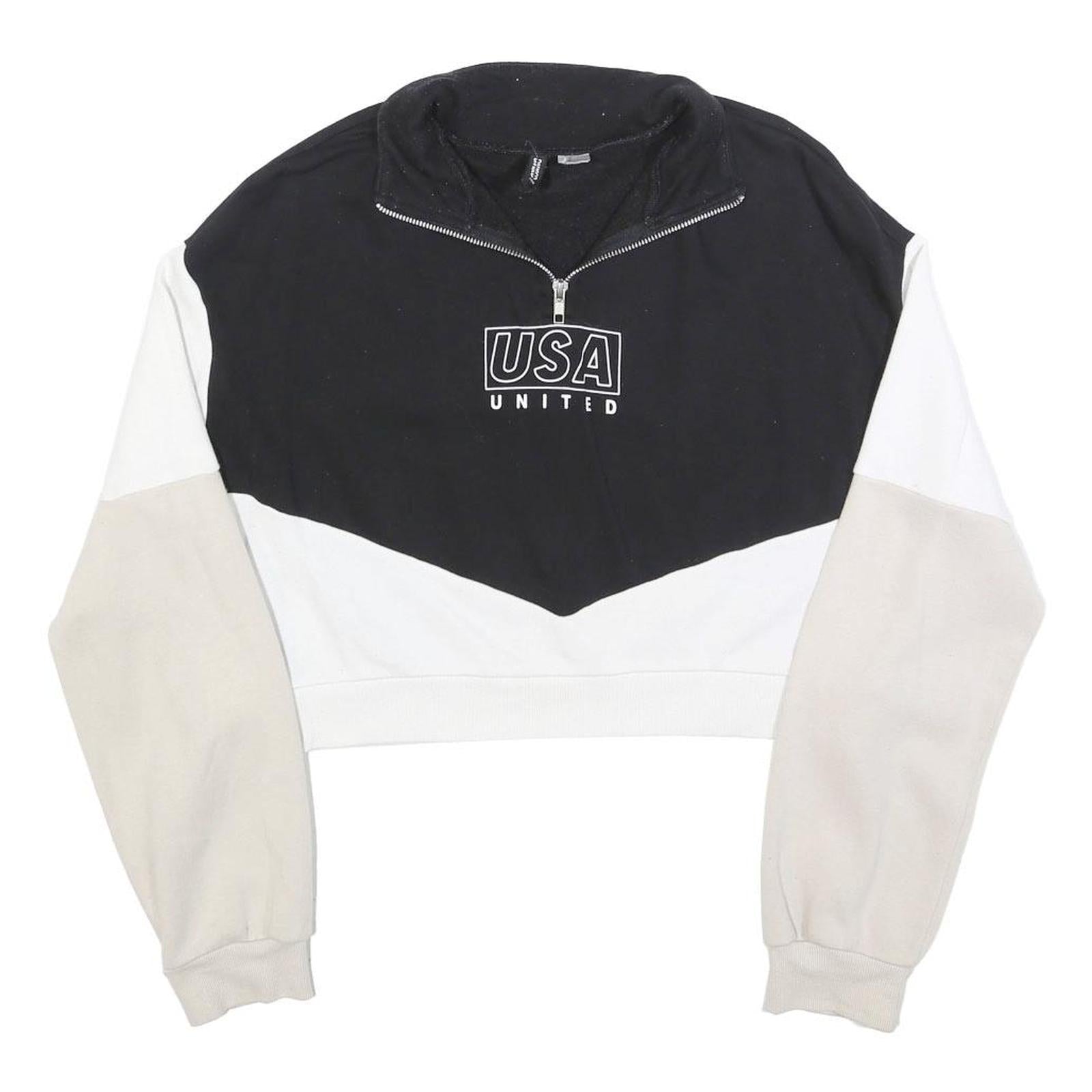 Buy H&M Womens Black & Cream USA United Half Zip Sweatshirt S Colourblock Cropped Refurbished - $20.79 H&M Womens Black & Cream USA United Half Zip Sweatshirt S Colourblock Cropped Refurbished - N/A refurbished available on Cerqular