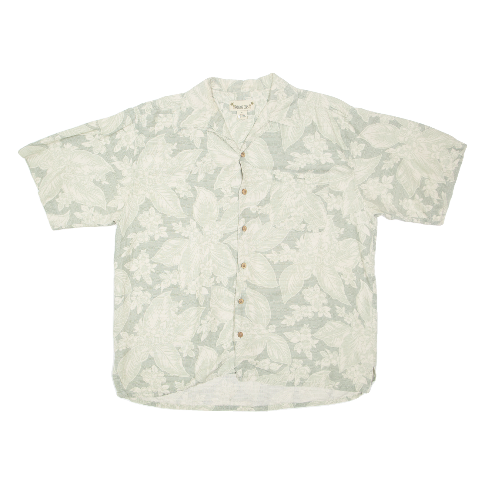 PARADISE COVES Mens Hawaiian Shirt Green Floral XL Refurbished - N/A refurbished available on Cerqular