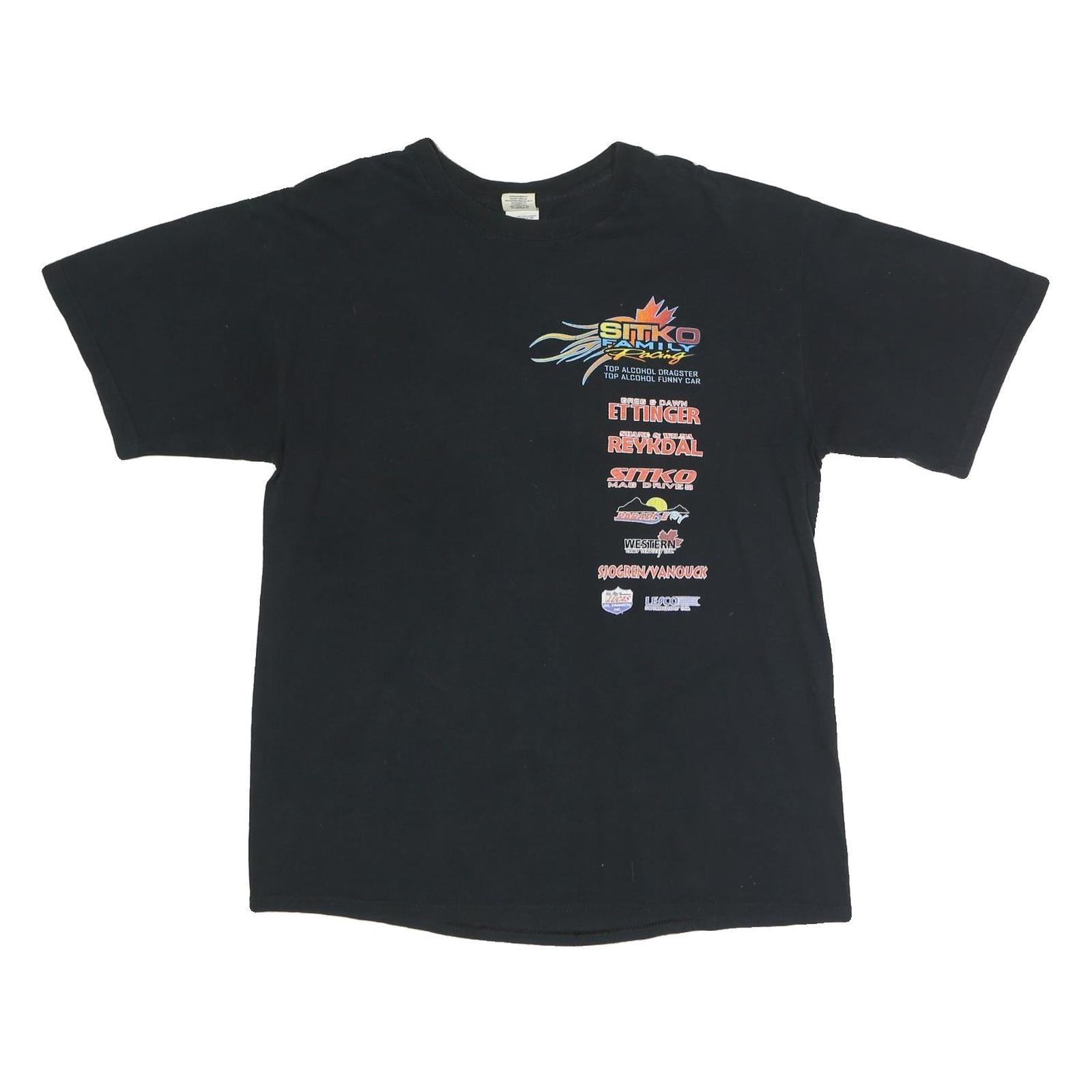 GILDAN Mens Black Sitko Racing Graphic T-Shirt L Short Sleeve Crew Neck Refurbished - N/A refurbished available on Cerqular