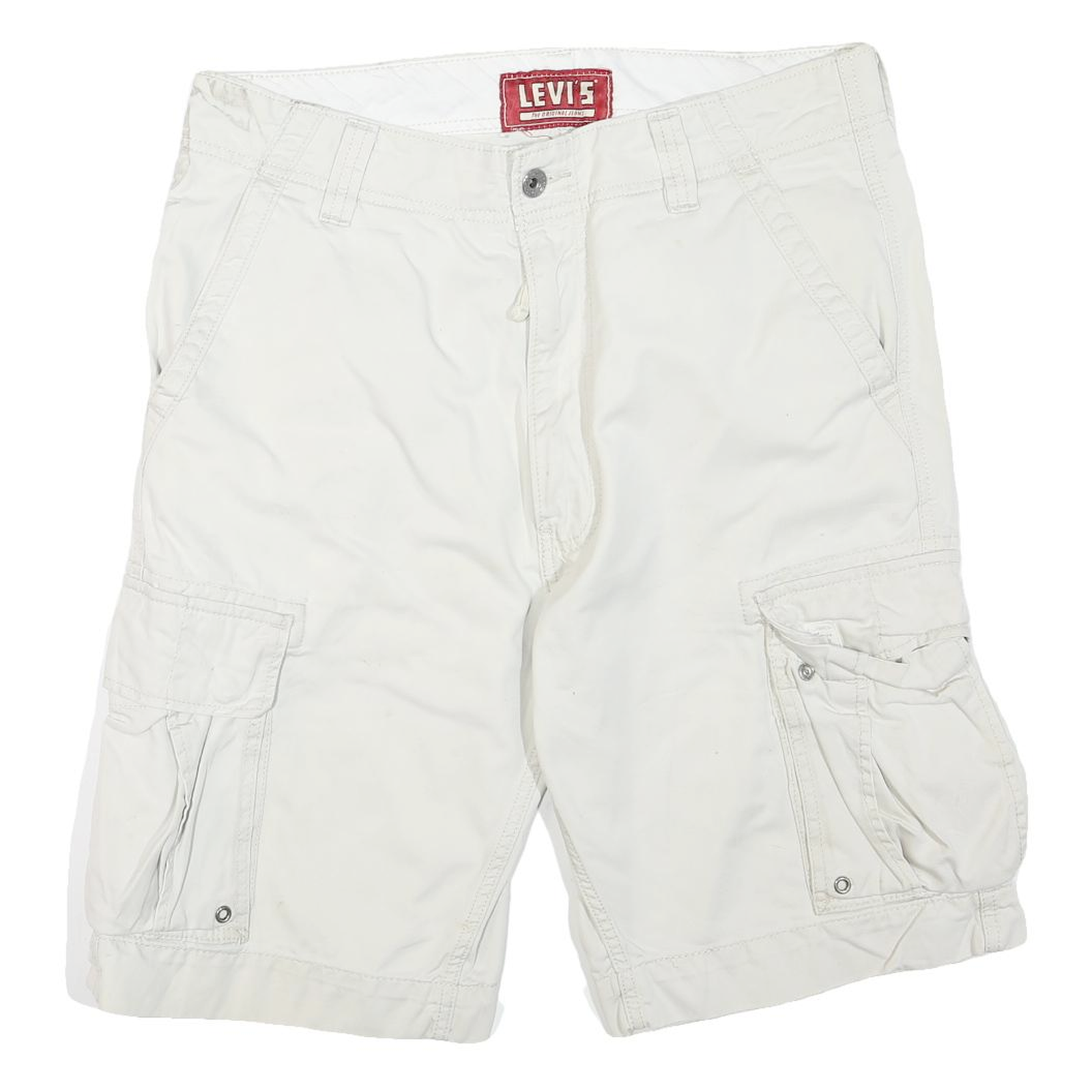 LEVIS Mens White Casual Cargo Shorts M W34 Cotton Blend Comfortable Fit Refurbished - N/A refurbished available on Cerqular