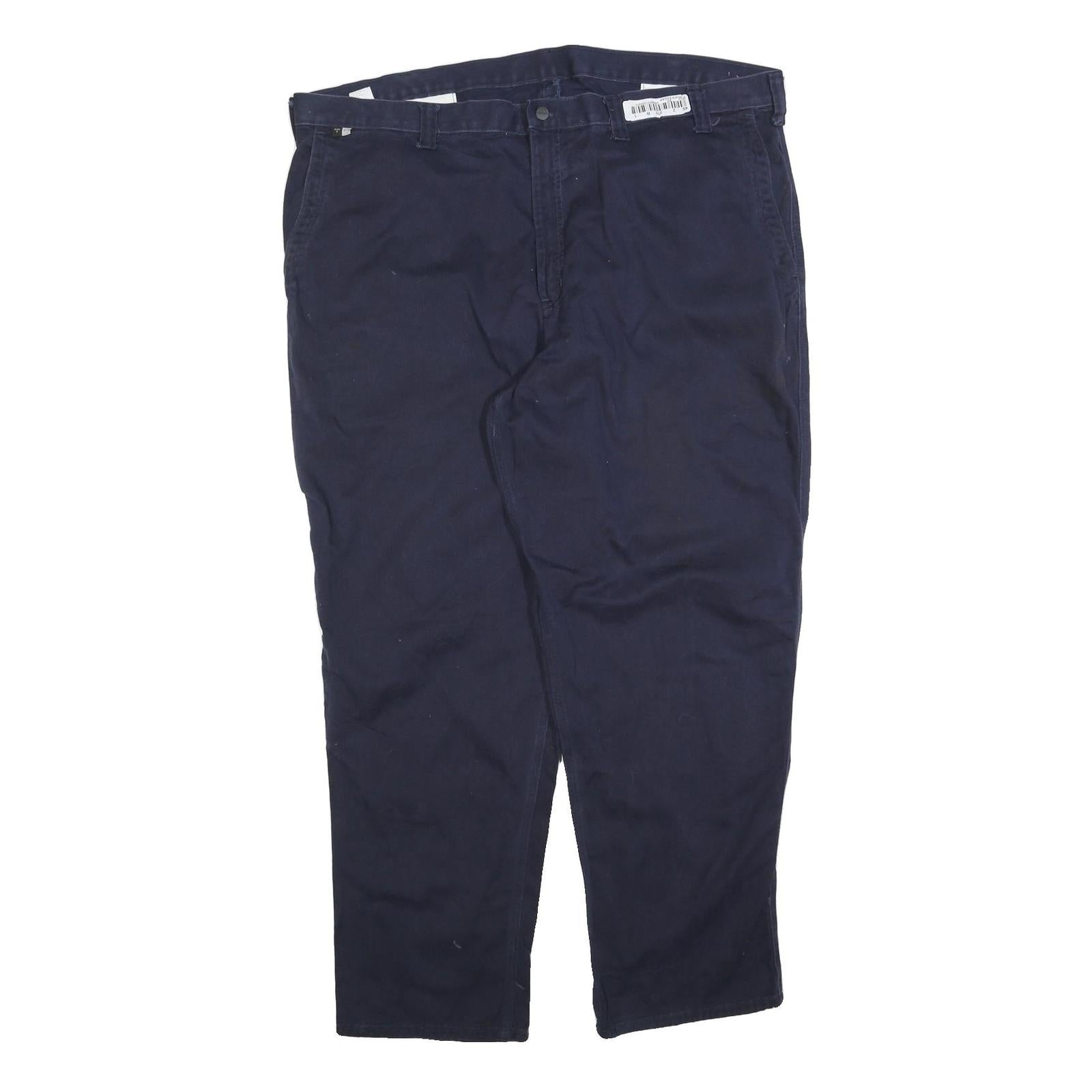 CARHARTT Mens Relaxed Navy Blue Cotton Blend Trousers W46 L32 Workwear Zip Refurbished - N/A refurbished available on Cerqular