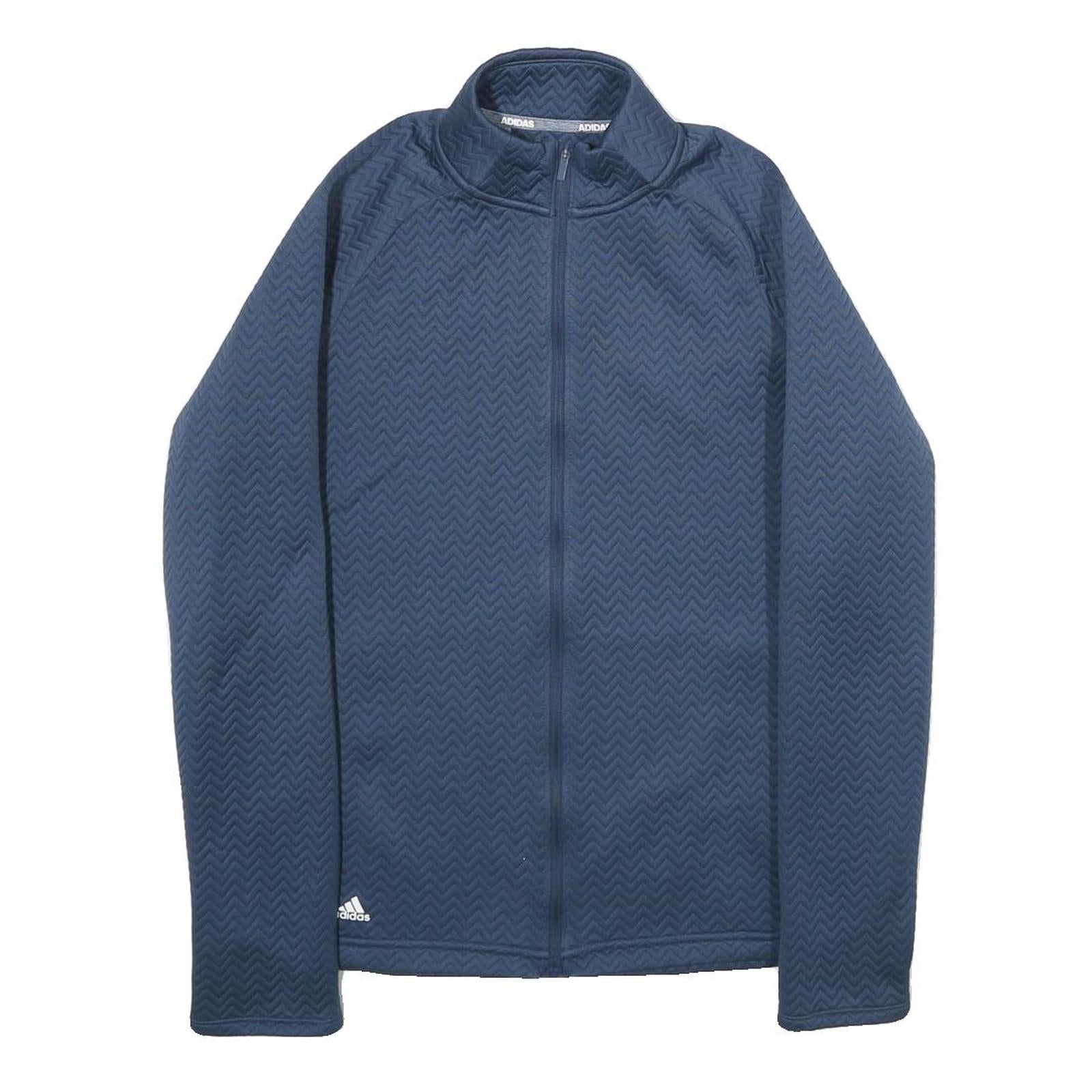 ADIDAS Womens Blue Track Jacket M Polyester Chevron Zip Sportswear Fitness Refurbished - N/A refurbished available on Cerqular