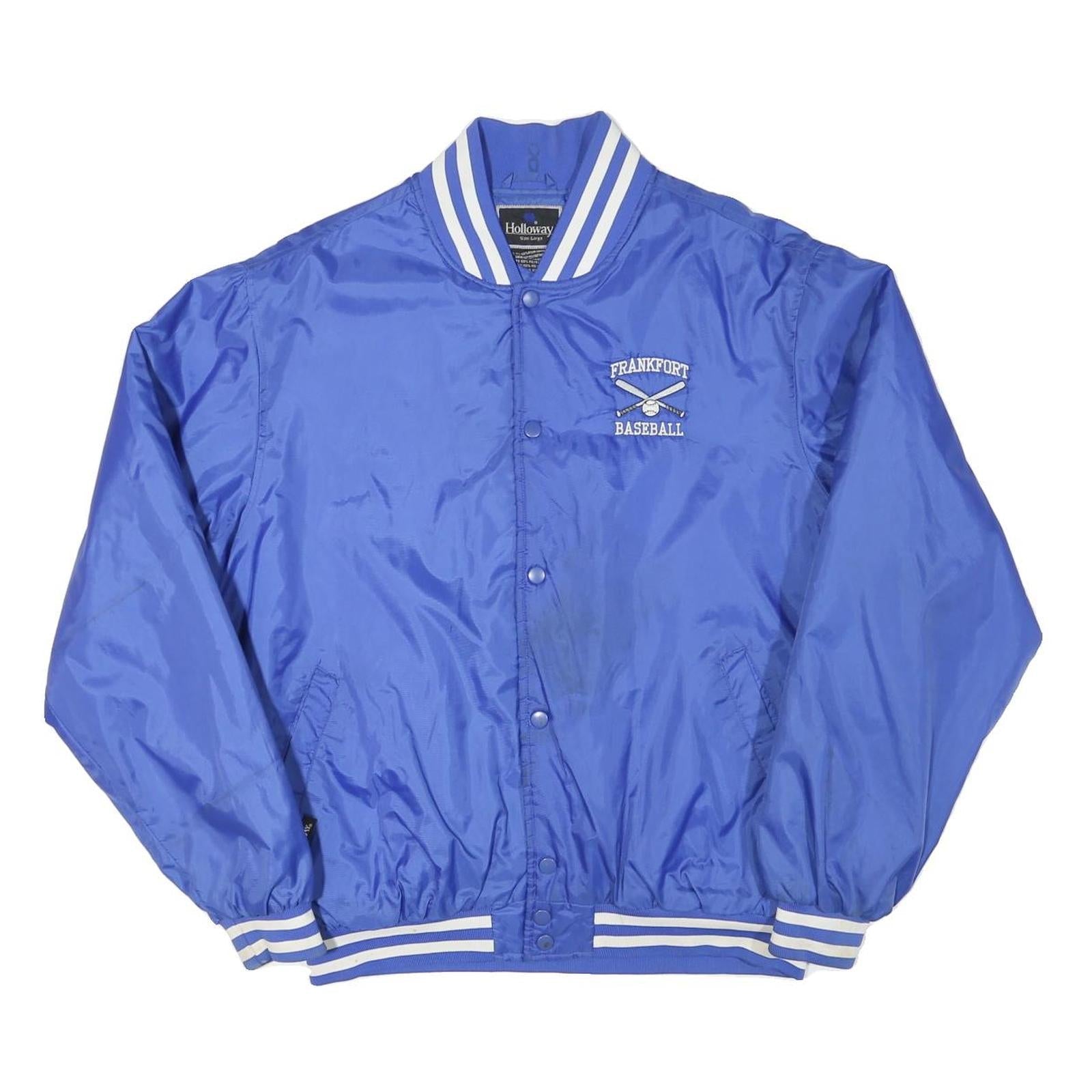 HOLLOWAY Mens Blue Baseball Button Jacket M Polyester Blend Varsity Sports Refurbished - N/A refurbished available on Cerqular