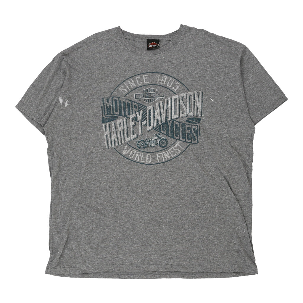Buy Harley Davidson Graphic T-Shirt - 2XL Grey Cotton Refurbished - $14.06 Harley Davidson Graphic T-Shirt - 2XL Grey Cotton Refurbished - Thrifted (note: this is a term often used to describe second- refurbished available on Cerqular