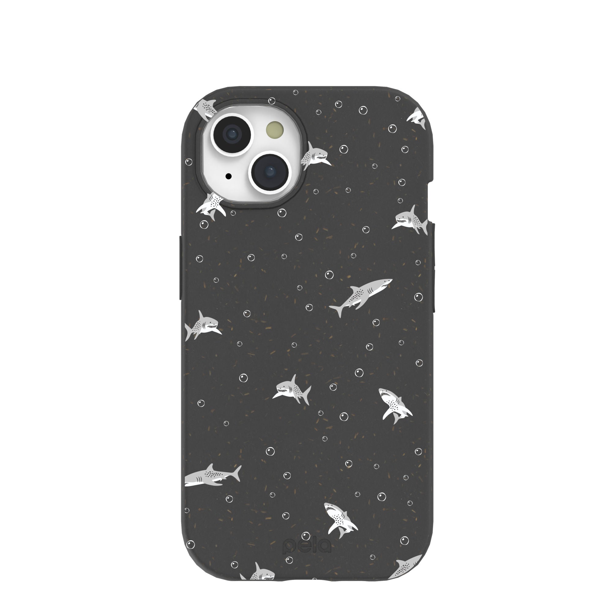 Black Lil Sharks iPhone 15 Case Refurbished - Pela Case refurbished available on Cerqular