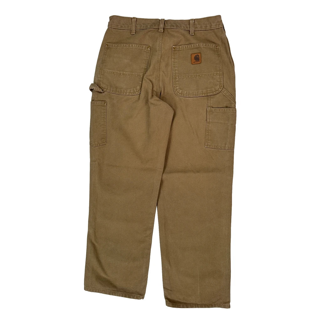 Carhartt Carpenter Trousers - 30W 30L Brown Cotton Refurbished - Thrifted (note: this is a term often used to describe second- refurbished available on Cerqular