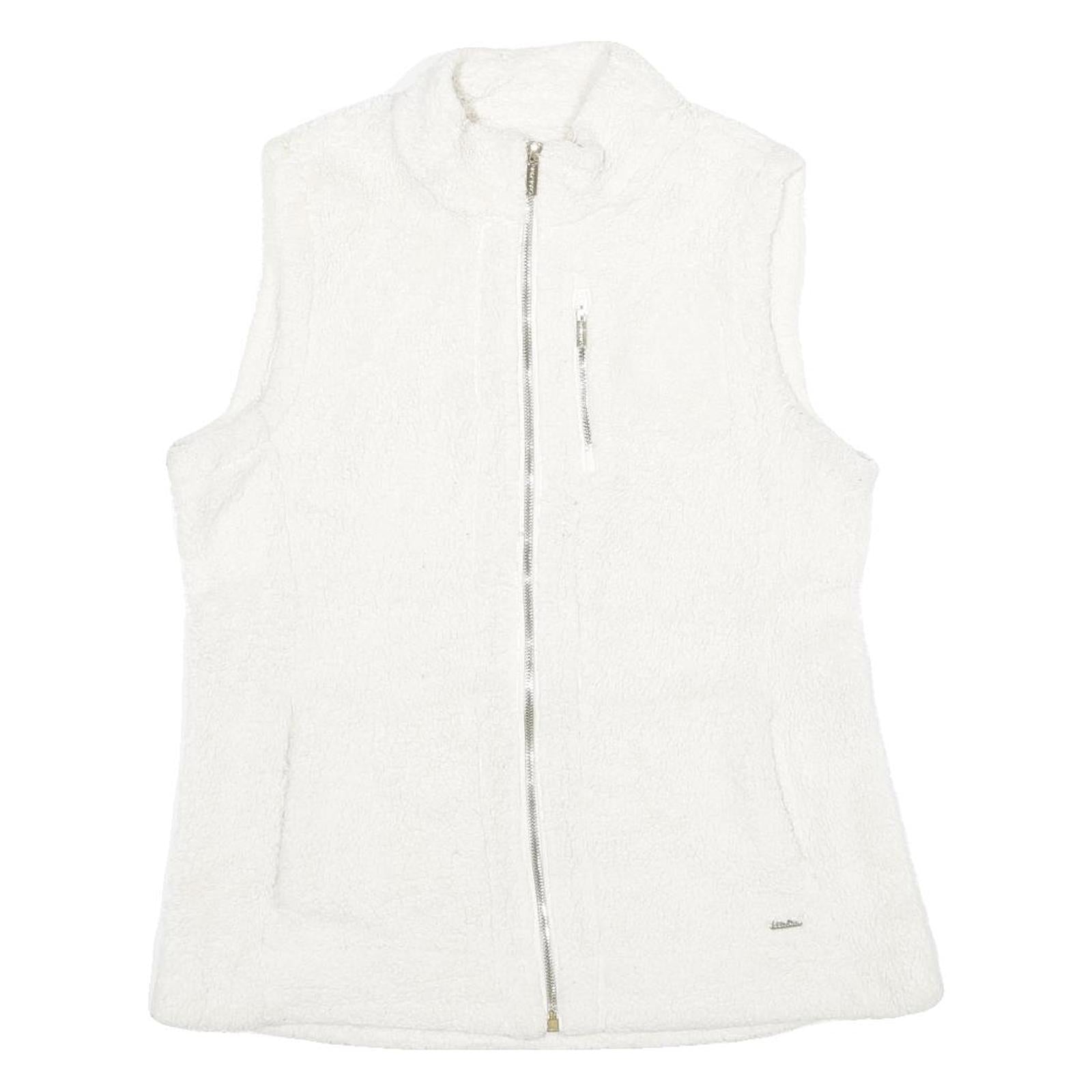 CALVIN KLEIN Womens White Polyester Regular Zip Sleeveless Jacket M Sherpa Refurbished - N/A refurbished available on Cerqular