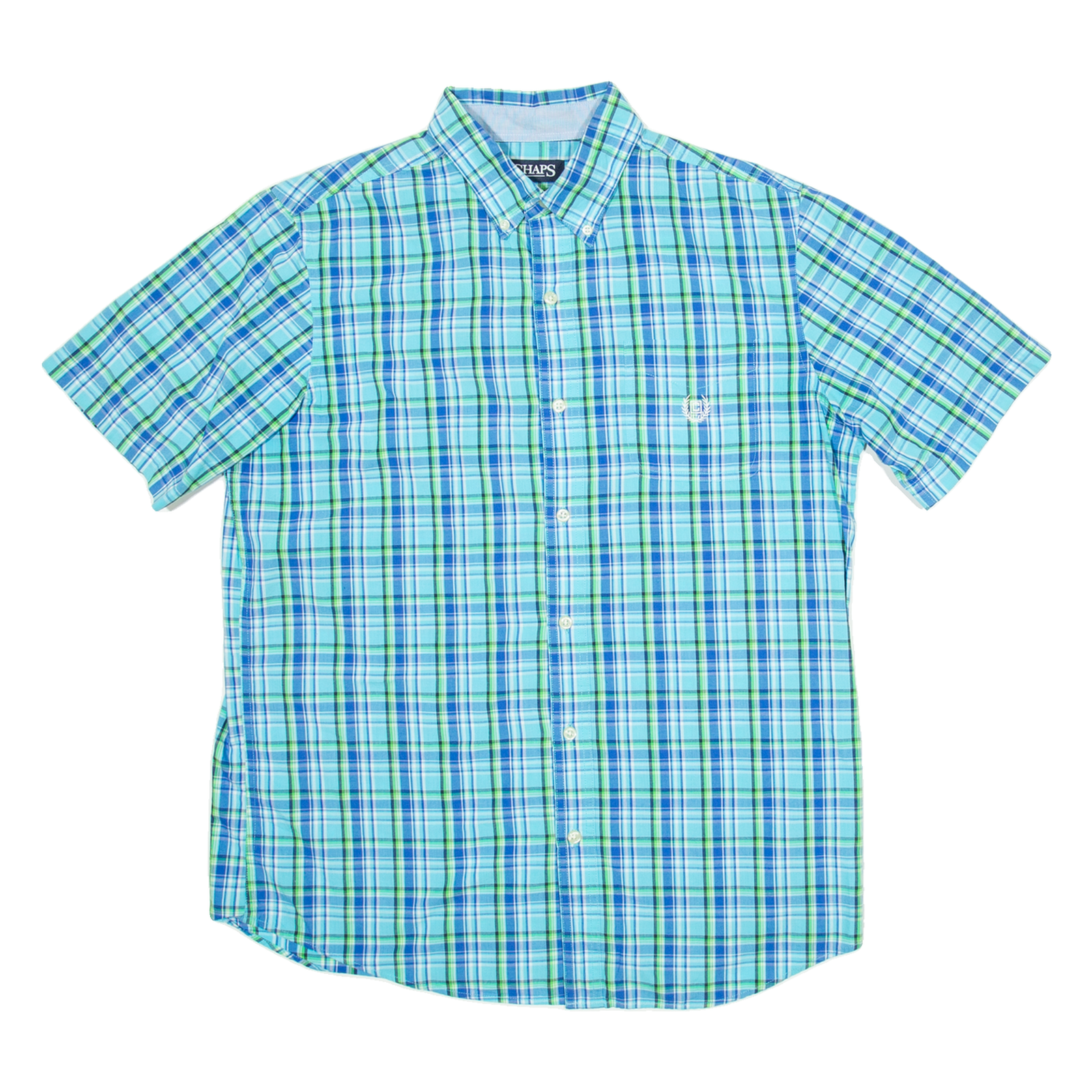 CHAPS Mens Shirt Blue Check M Refurbished - N/A refurbished available on Cerqular