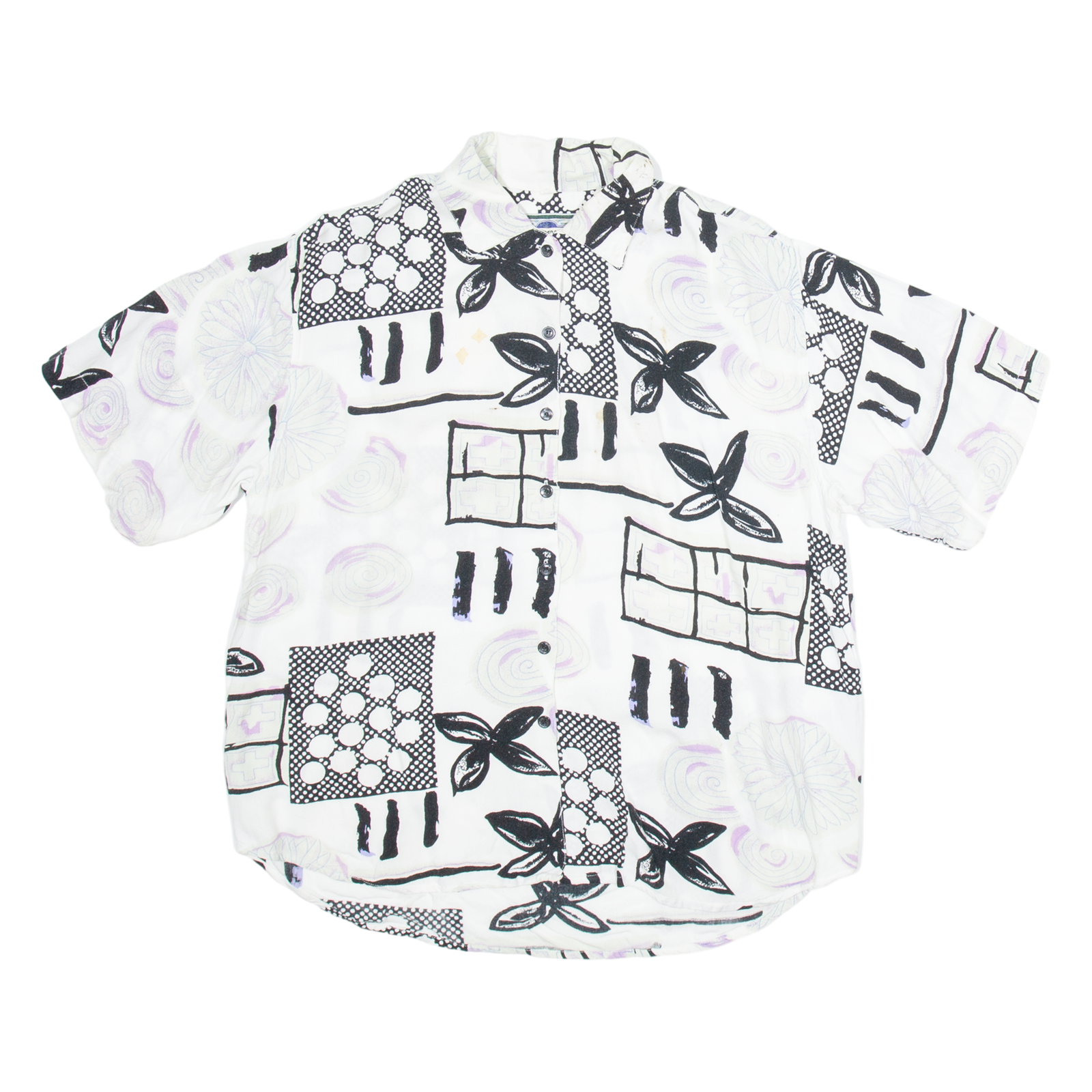 UNDERGROUND Womens Shirt White Crazy Pattern M Refurbished - N/A refurbished available on Cerqular