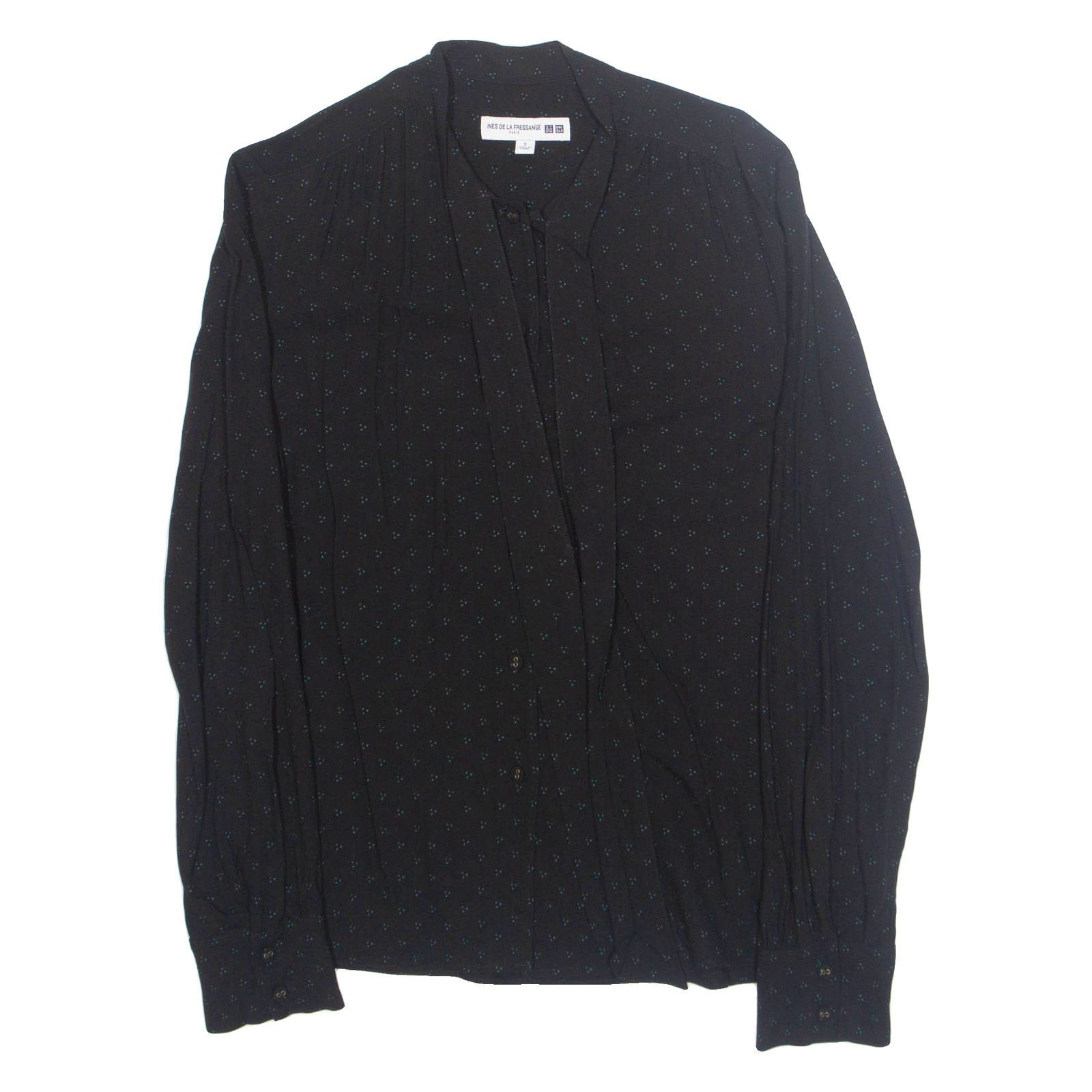 INES DE LA FRESSANGE Womens Printed Blouse Black Collared Viscose Floral S Refurbished - N/A refurbished available on Cerqular