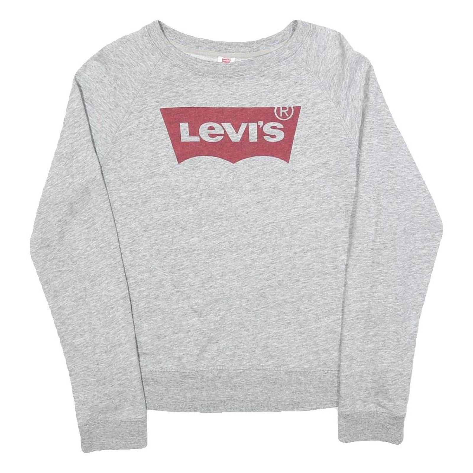 LEVI'S Womens Grey Sweatshirt Crew Neck M Cotton Blend Casual Pullover Refurbished - N/A refurbished available on Cerqular