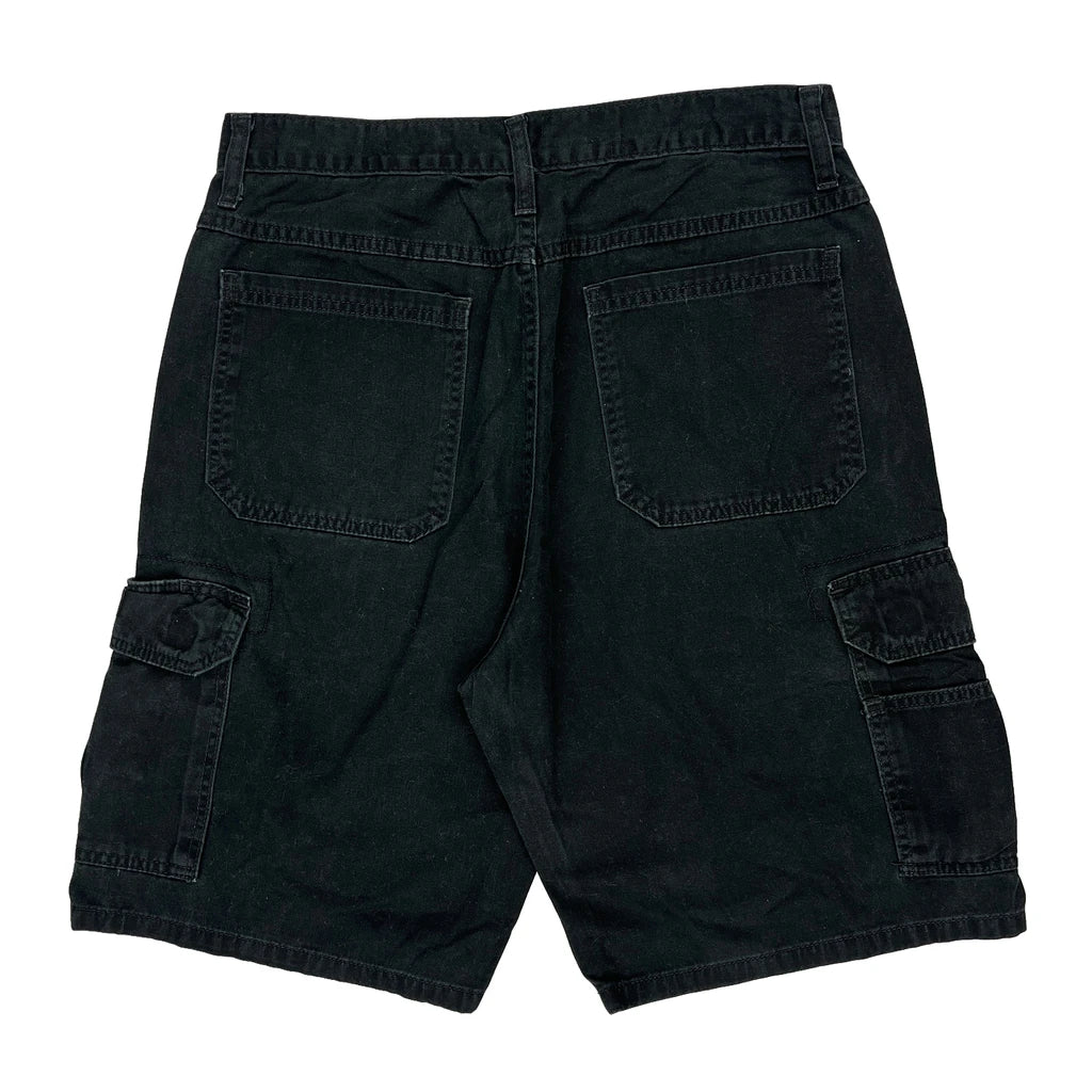Wrangler Cargo Shorts - 31W 10L Black Cotton Refurbished - Thrifted (note: this is a term often used to describe second- refurbished available on Cerqular