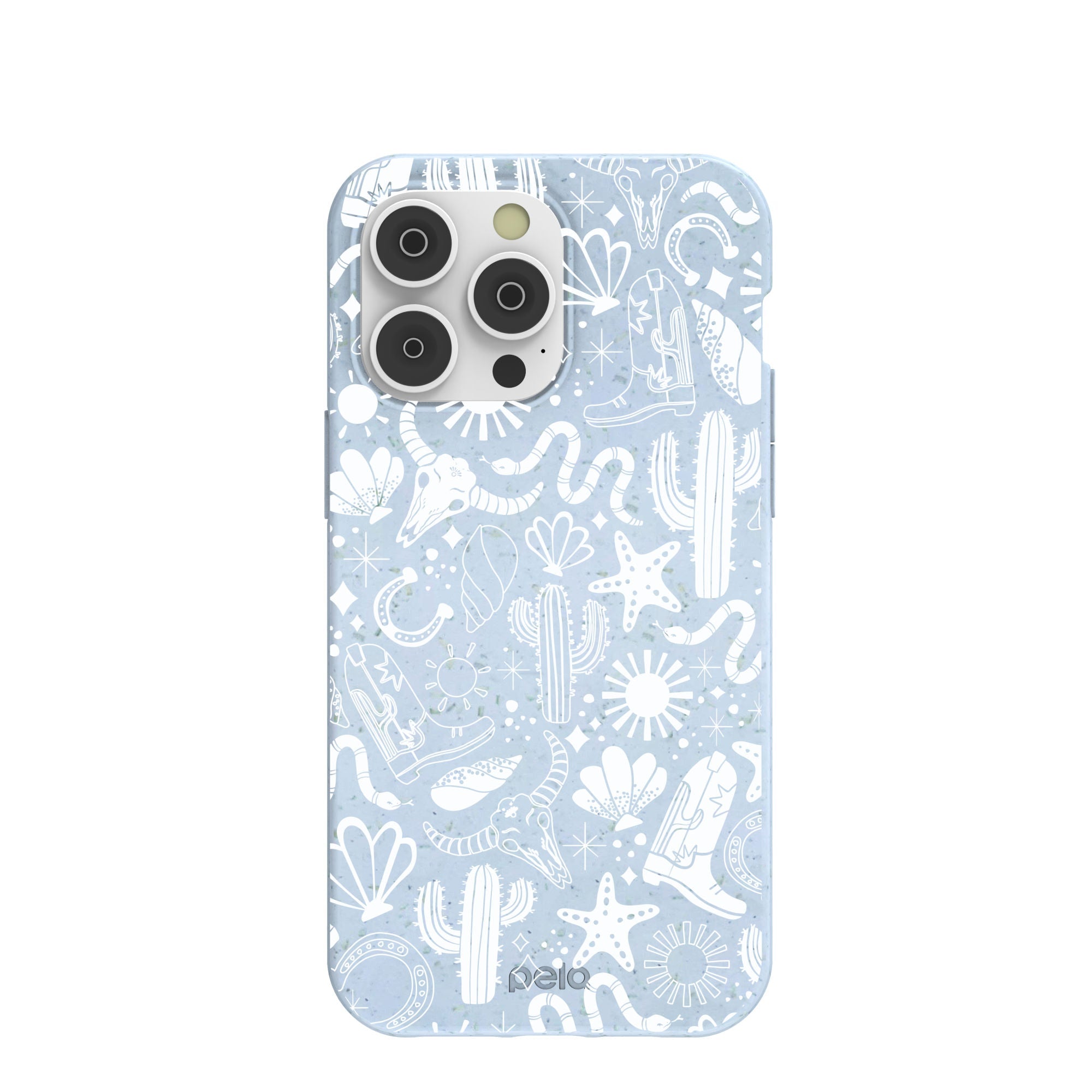 Powder Blue Coastal Rodeo iPhone 14 Pro Max Case Refurbished - Pela Case refurbished available on Cerqular