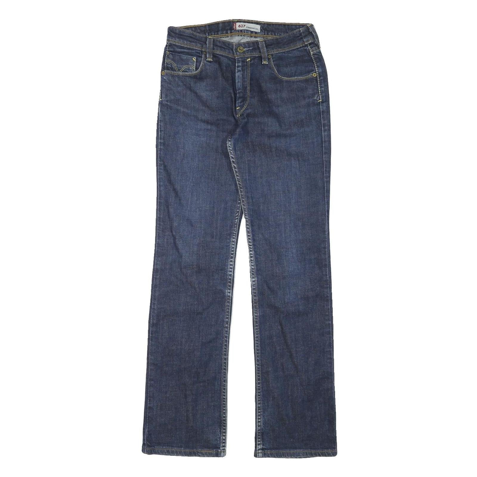 LEVI'S 627 Womens Regular Straight Denim Dark Blue W26 L30 Classic Cotton Blend Refurbished - N/A refurbished available on Cerqular