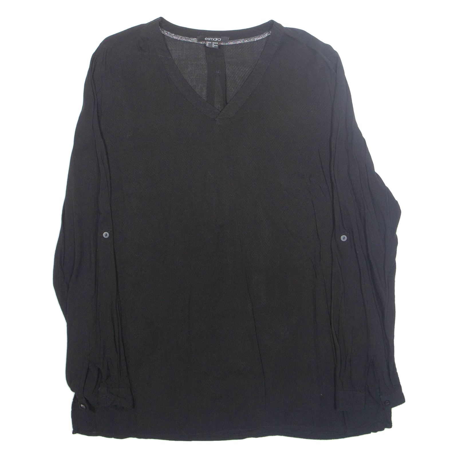 ESMARA Womens Blouse Black V-Neck Long Sleeve Viscose M Refurbished - N/A refurbished available on Cerqular