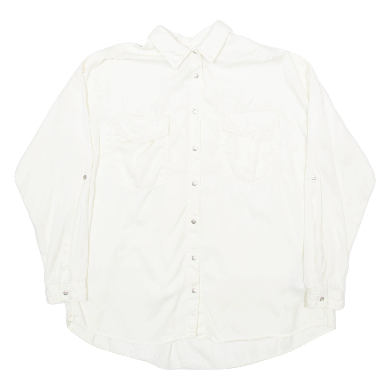 ZARA Womens Shirt Cream Collared Long Sleeve S Refurbished - N/A refurbished available on Cerqular